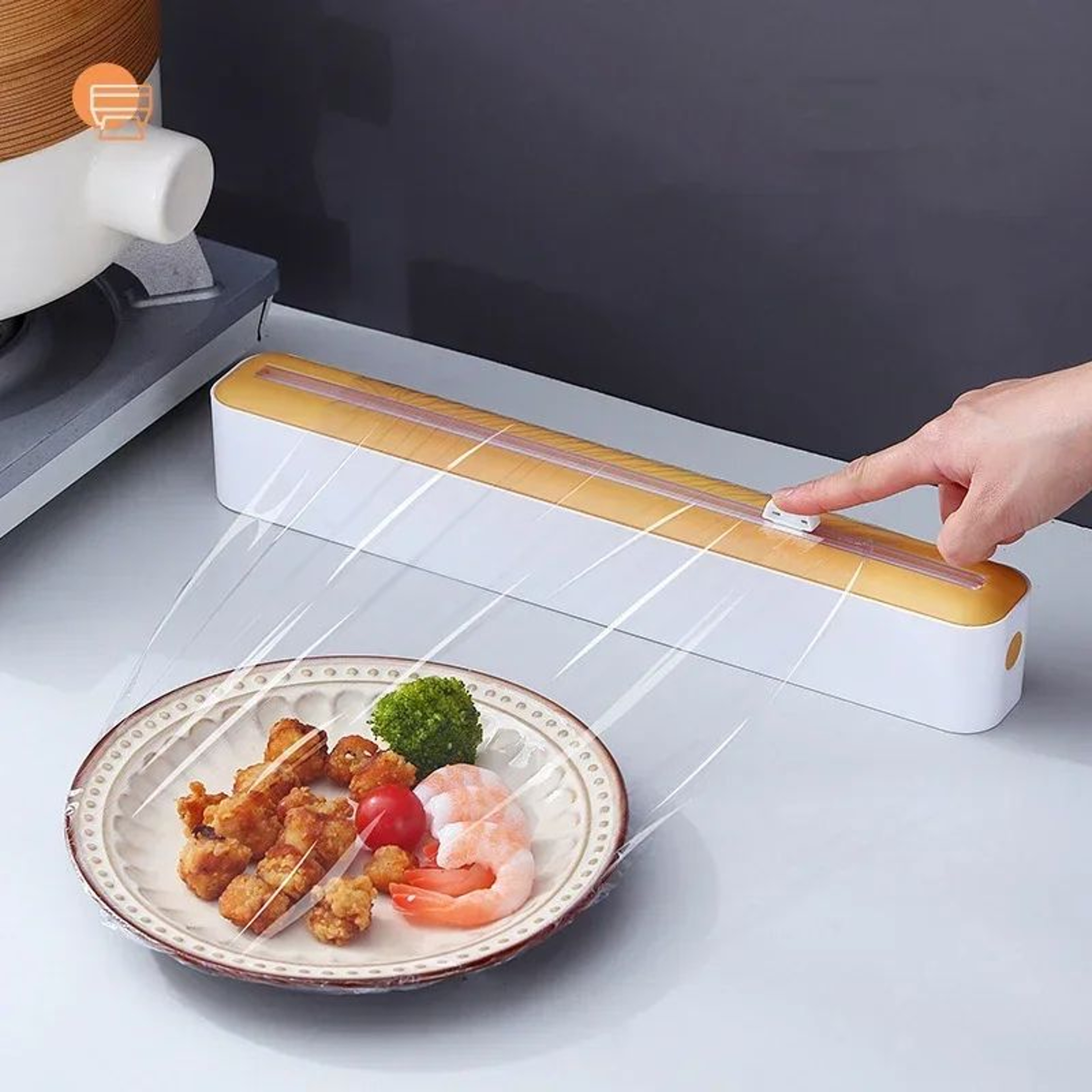 2 In 1 Plastic Wrap Dispenser With Cutter 2