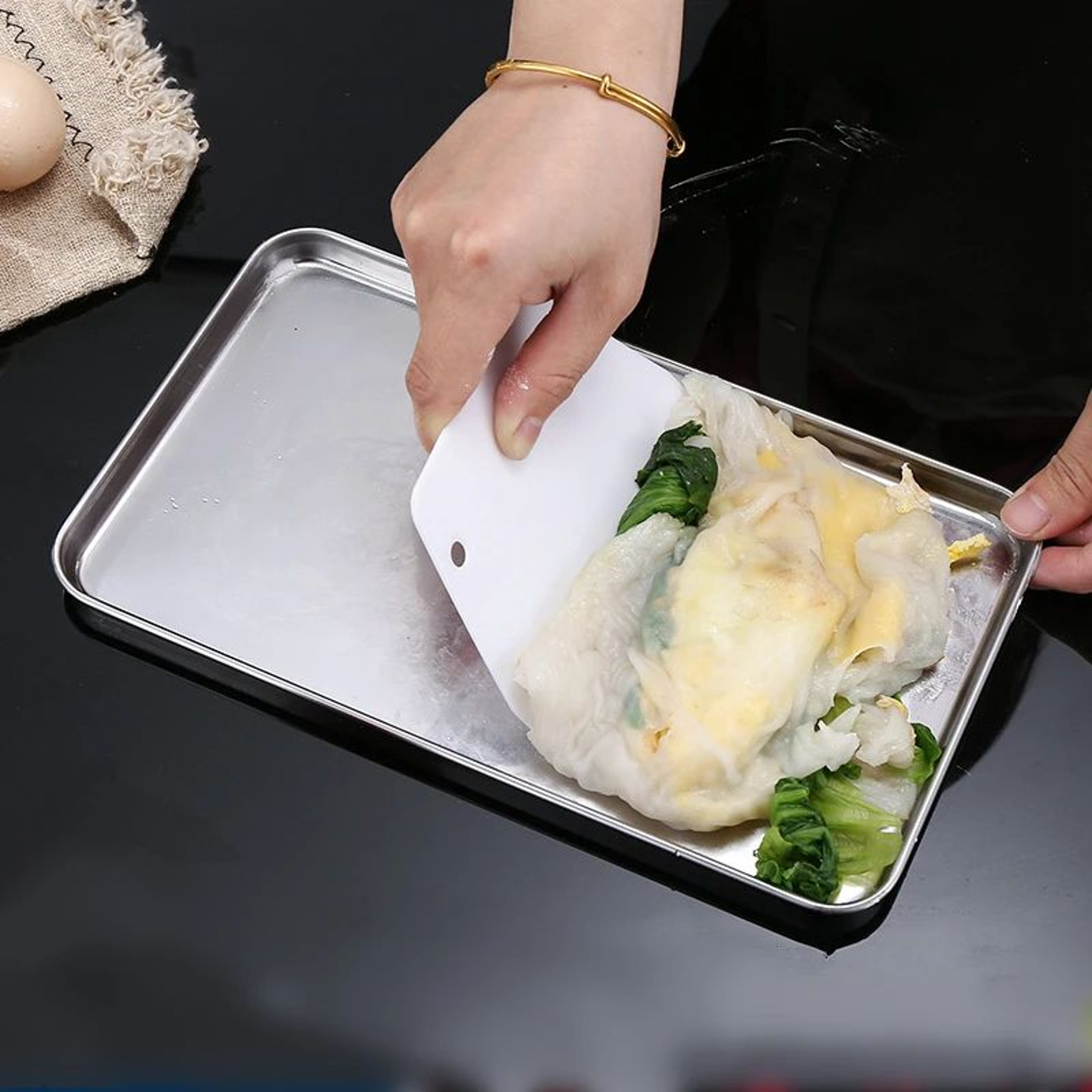 Stainless Steel Rectangular Food Serving Tray 4