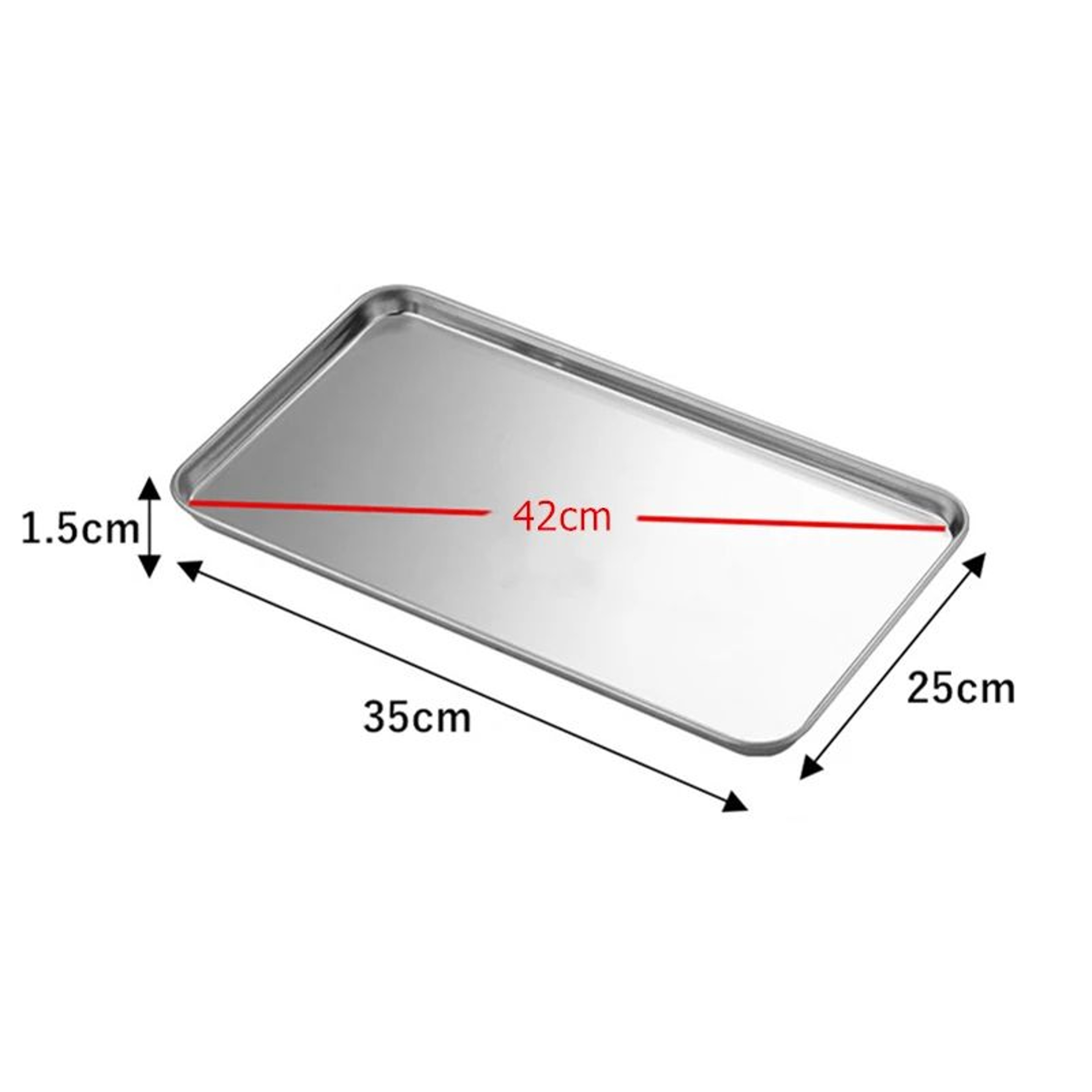 Stainless Steel Rectangular Food Serving Tray 10