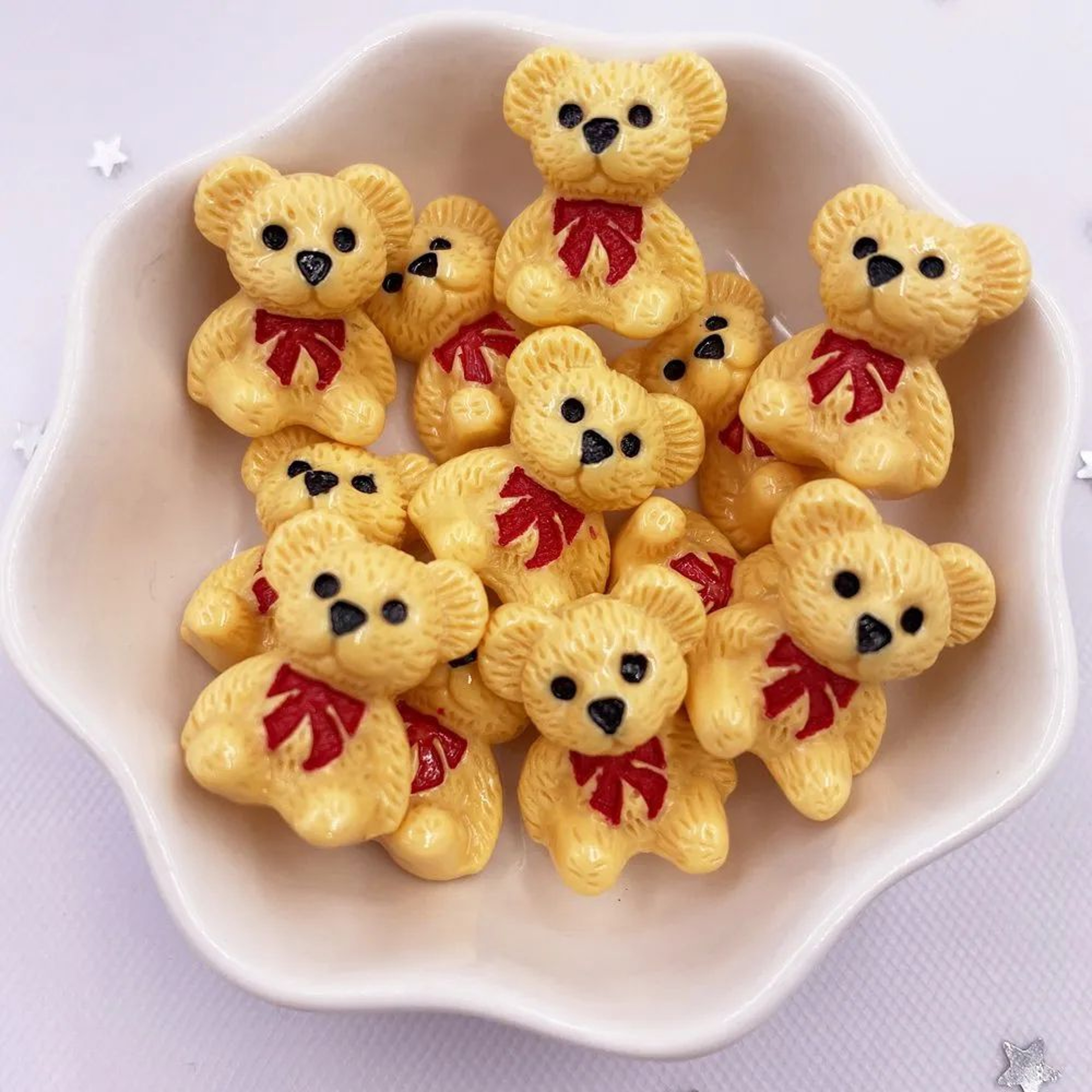 10 Piece Kawaii Colorful Bear Resin Flatback Craft Set 10