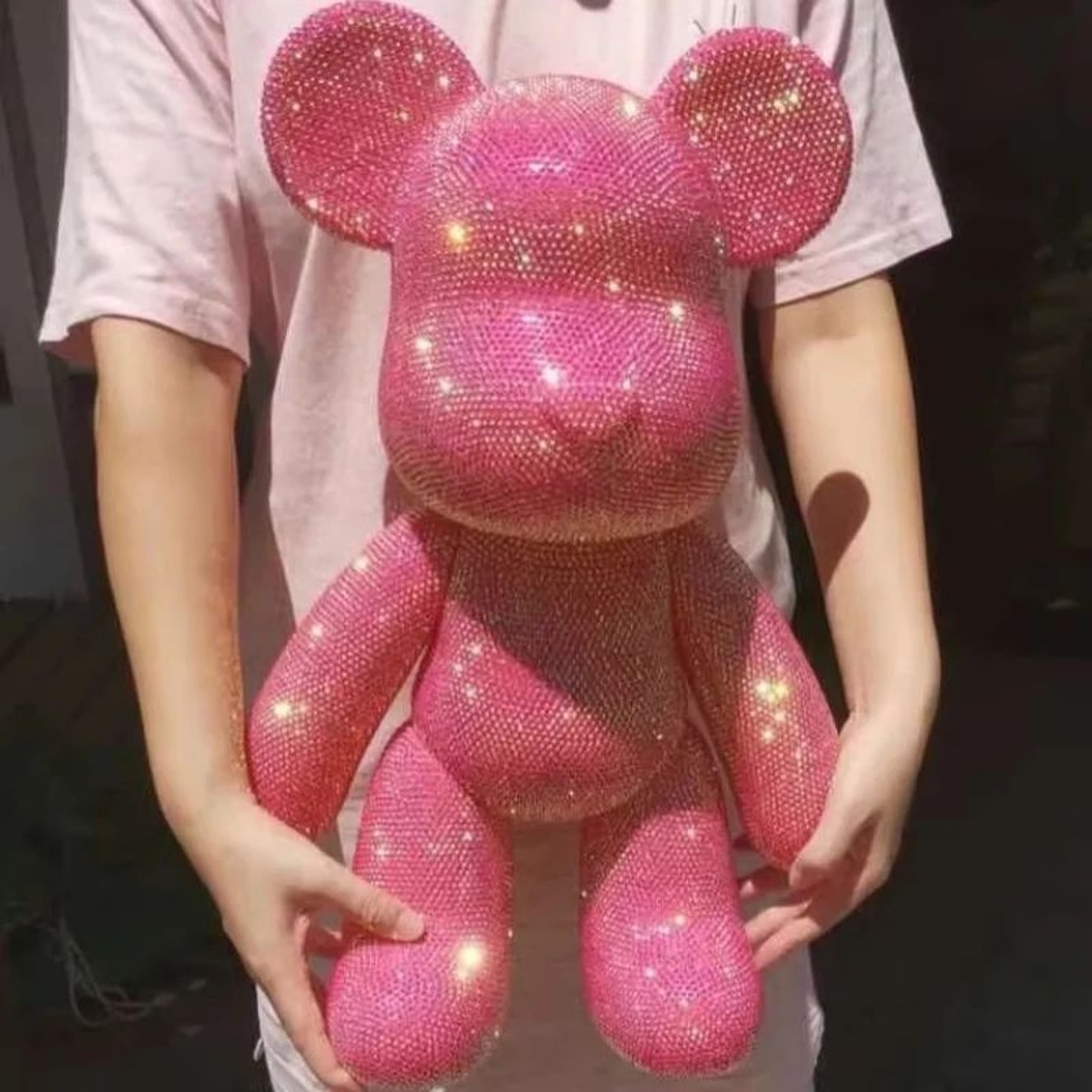 Crystal Rhinestone Bear Figurine DIY Desk Decoration 0