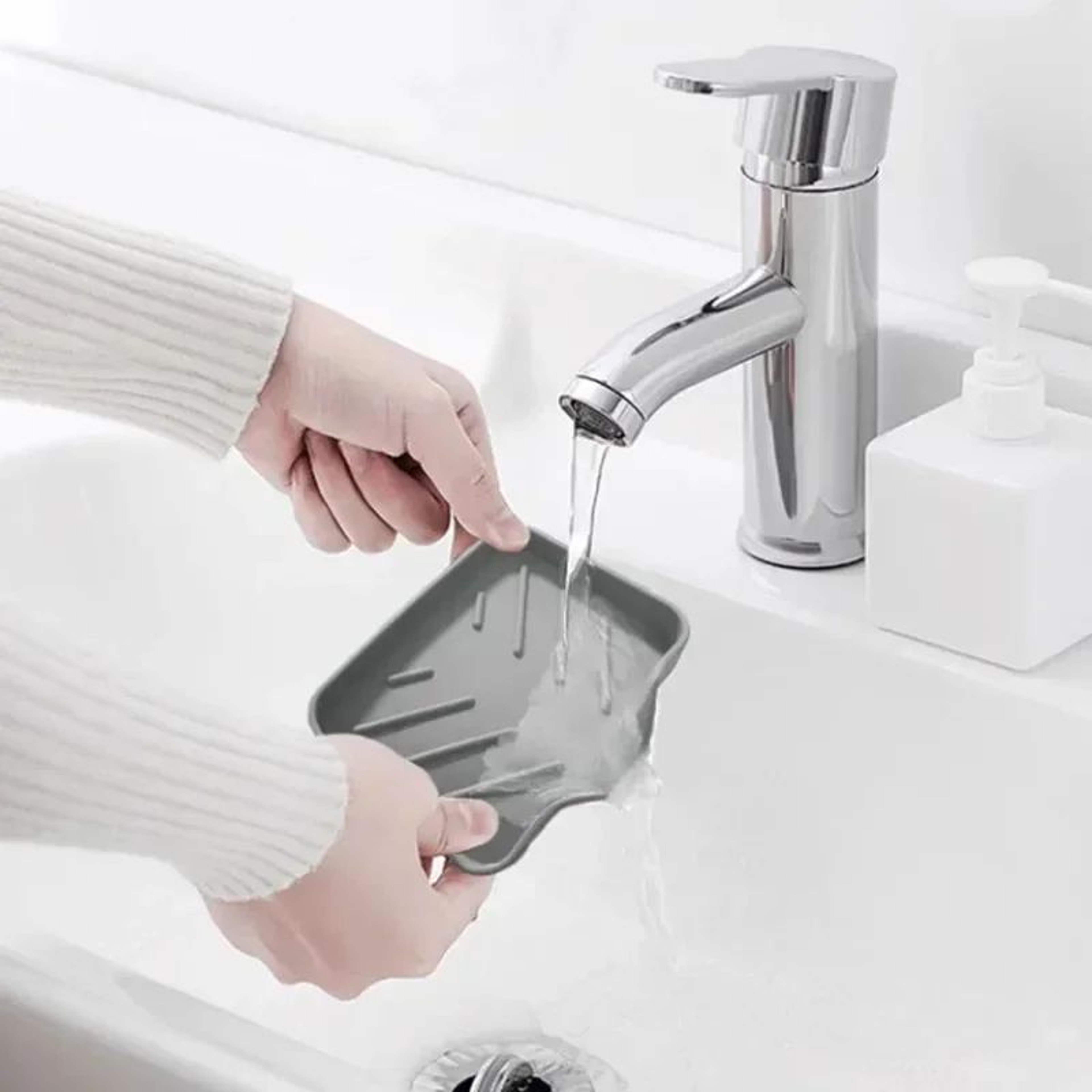 Silicone Sink Sponge Holder Soap Dish 2