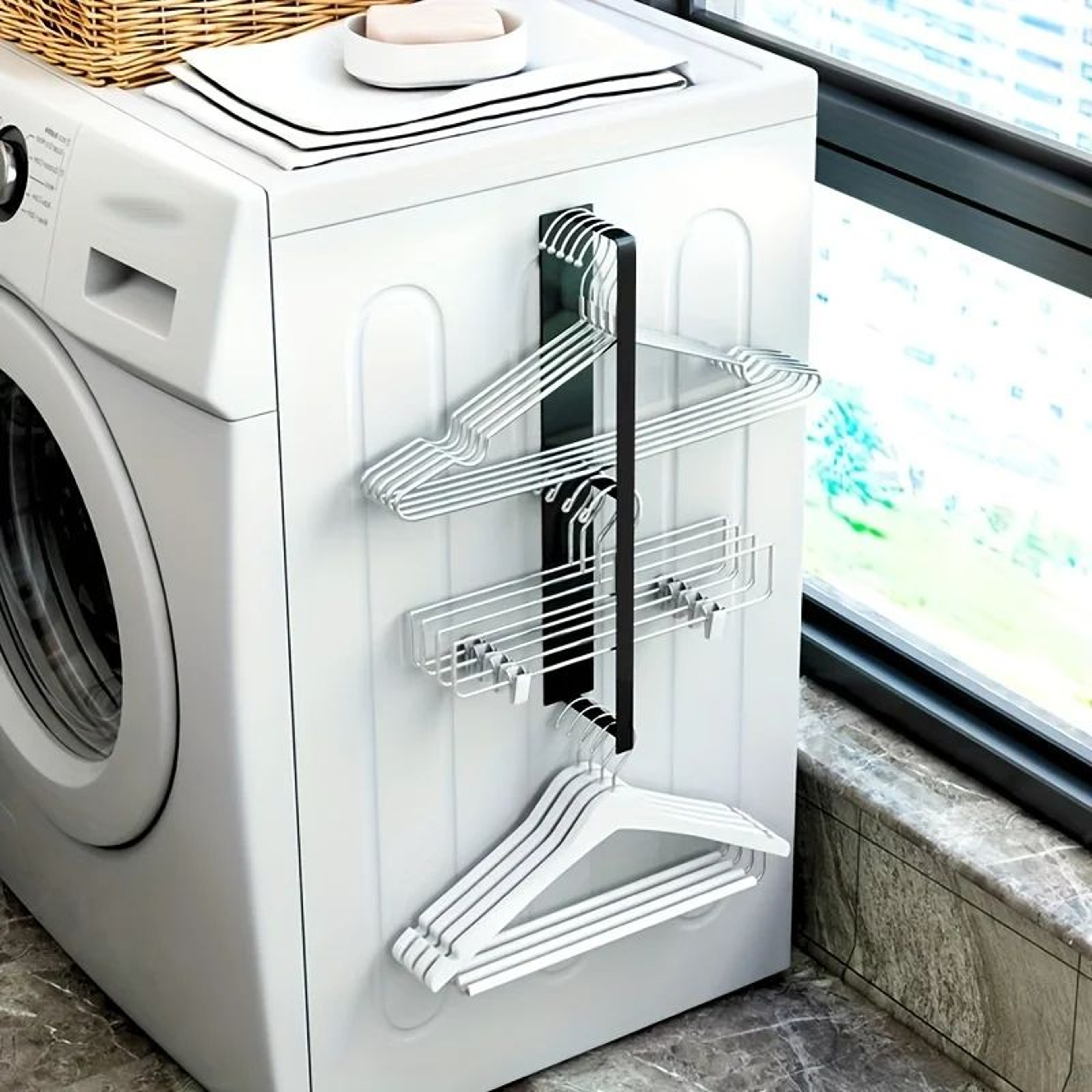Magnetic Wall Mounted Towel Storage Rack 0