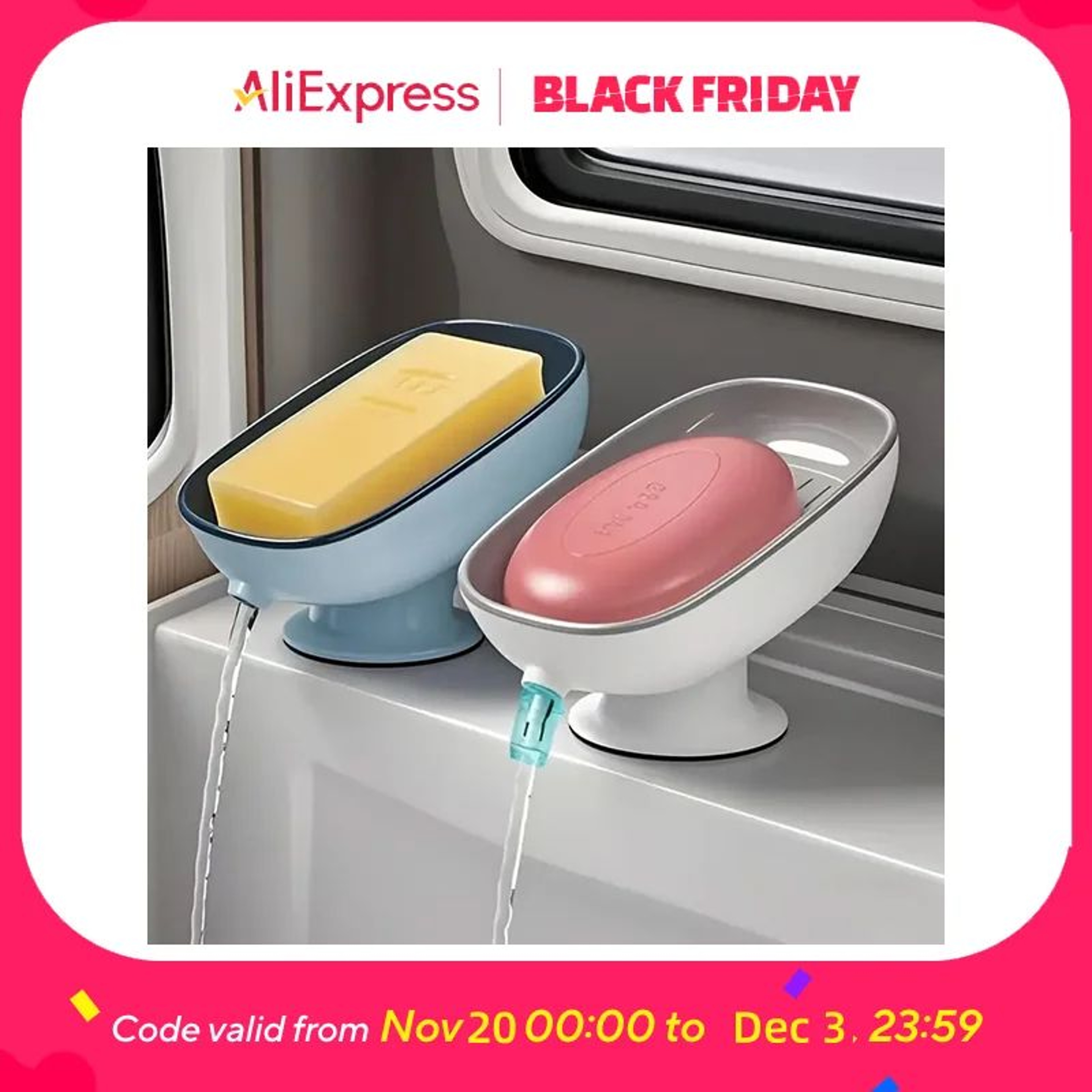 White Double Layer Soap Storage Box With Drain Tray 0