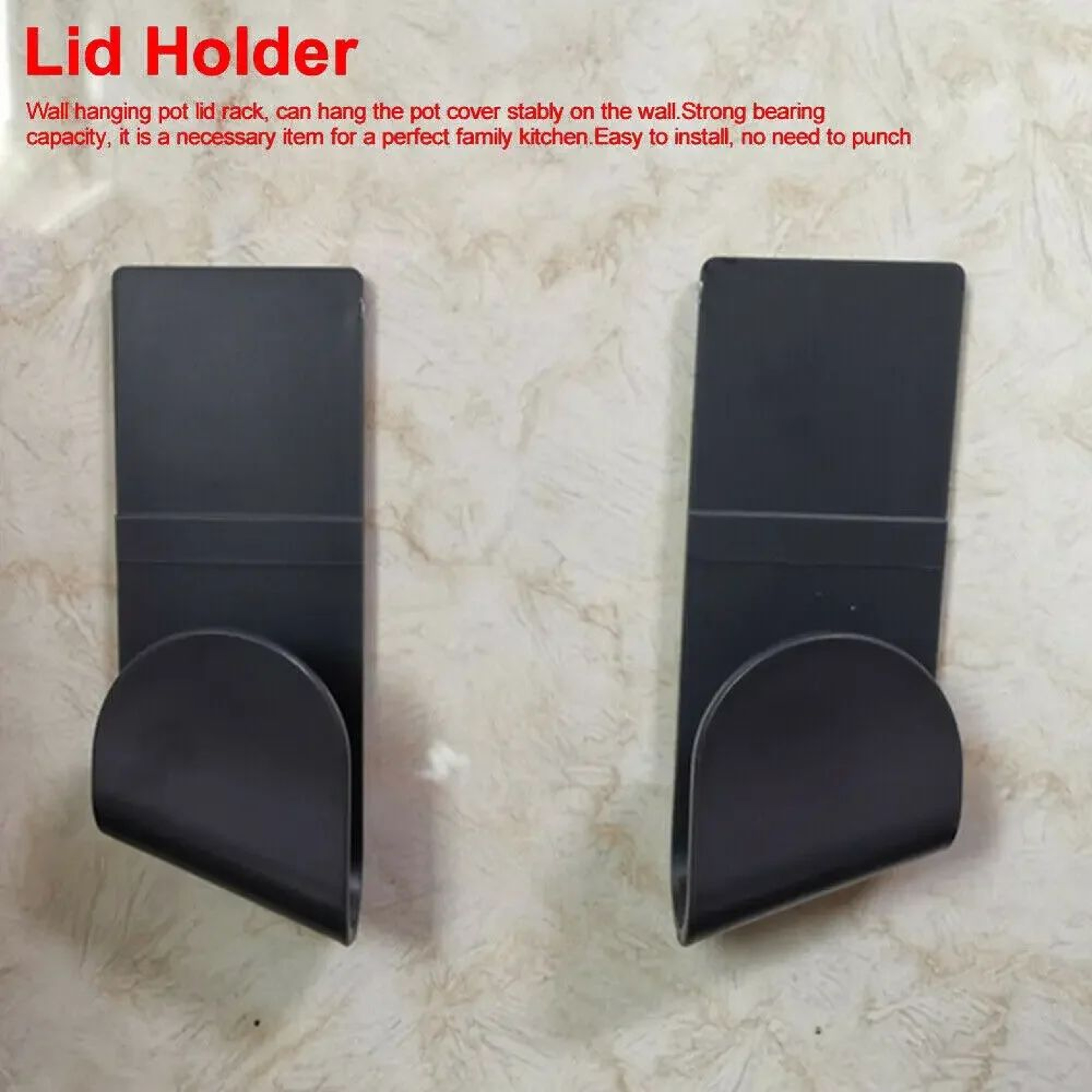 Wall Mounted Pot Lid Holder Rack Set 4