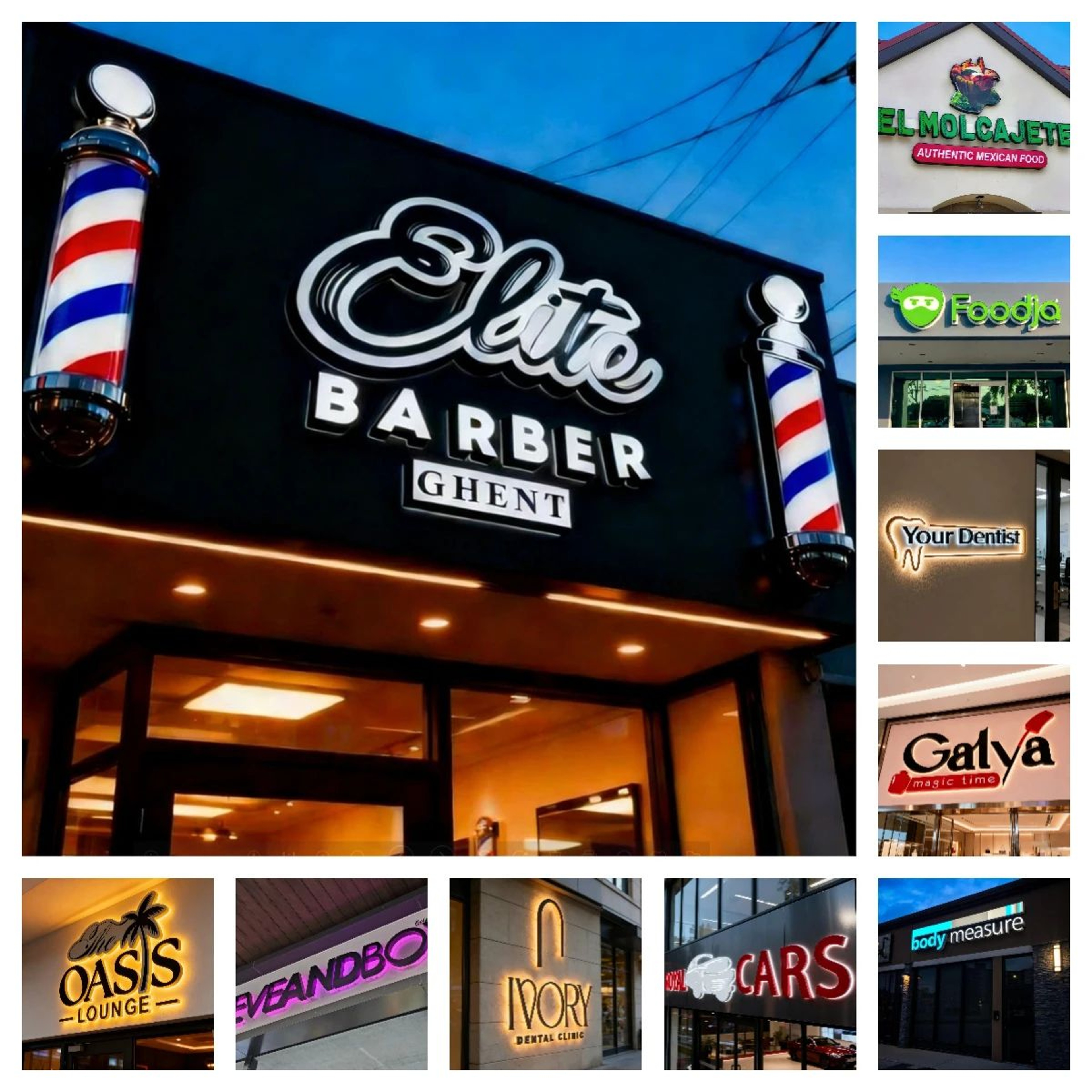 Custom LED Backlit 3D Metal Business Sign 1