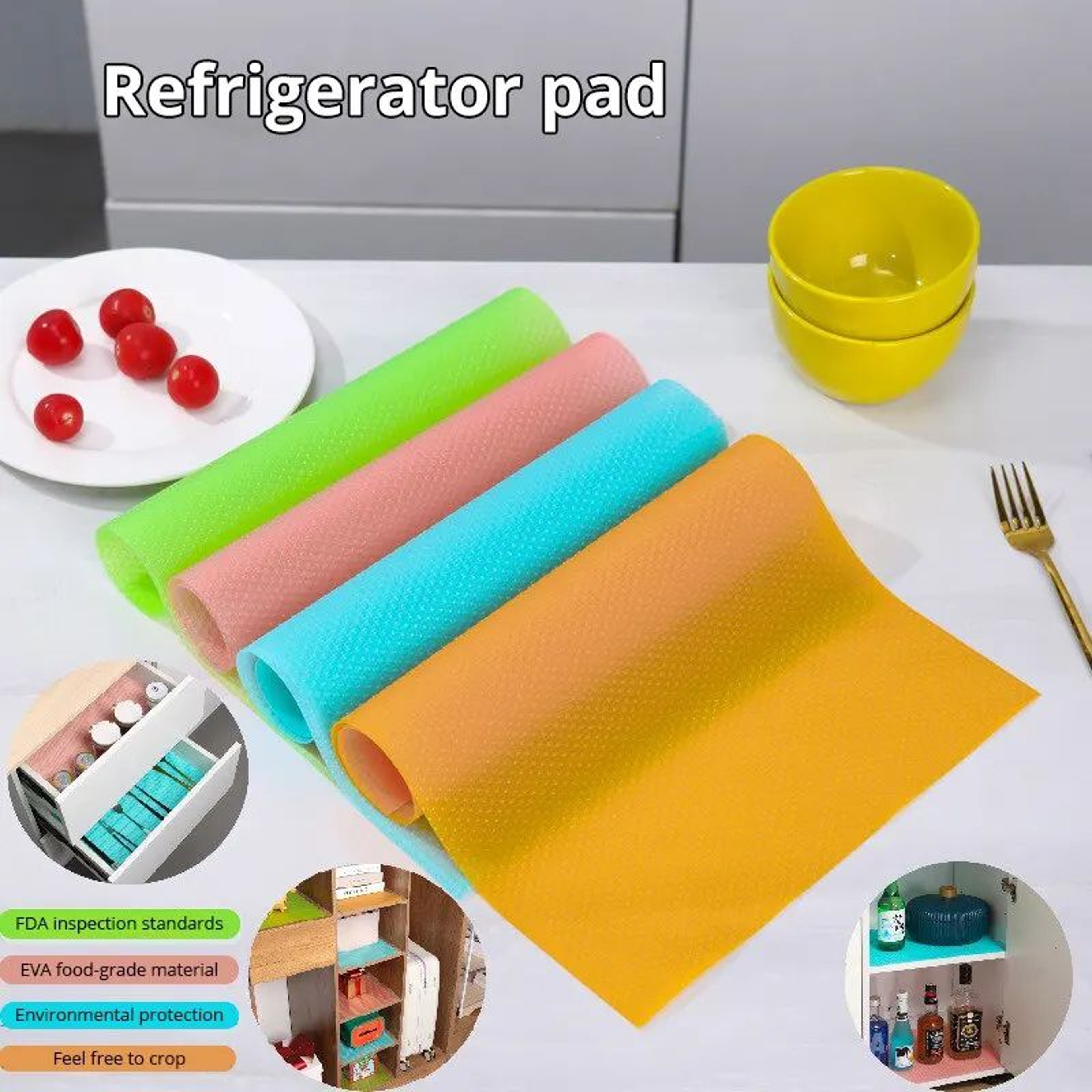 Cut To Fit Anti Mold Refrigerator Mat Set 0