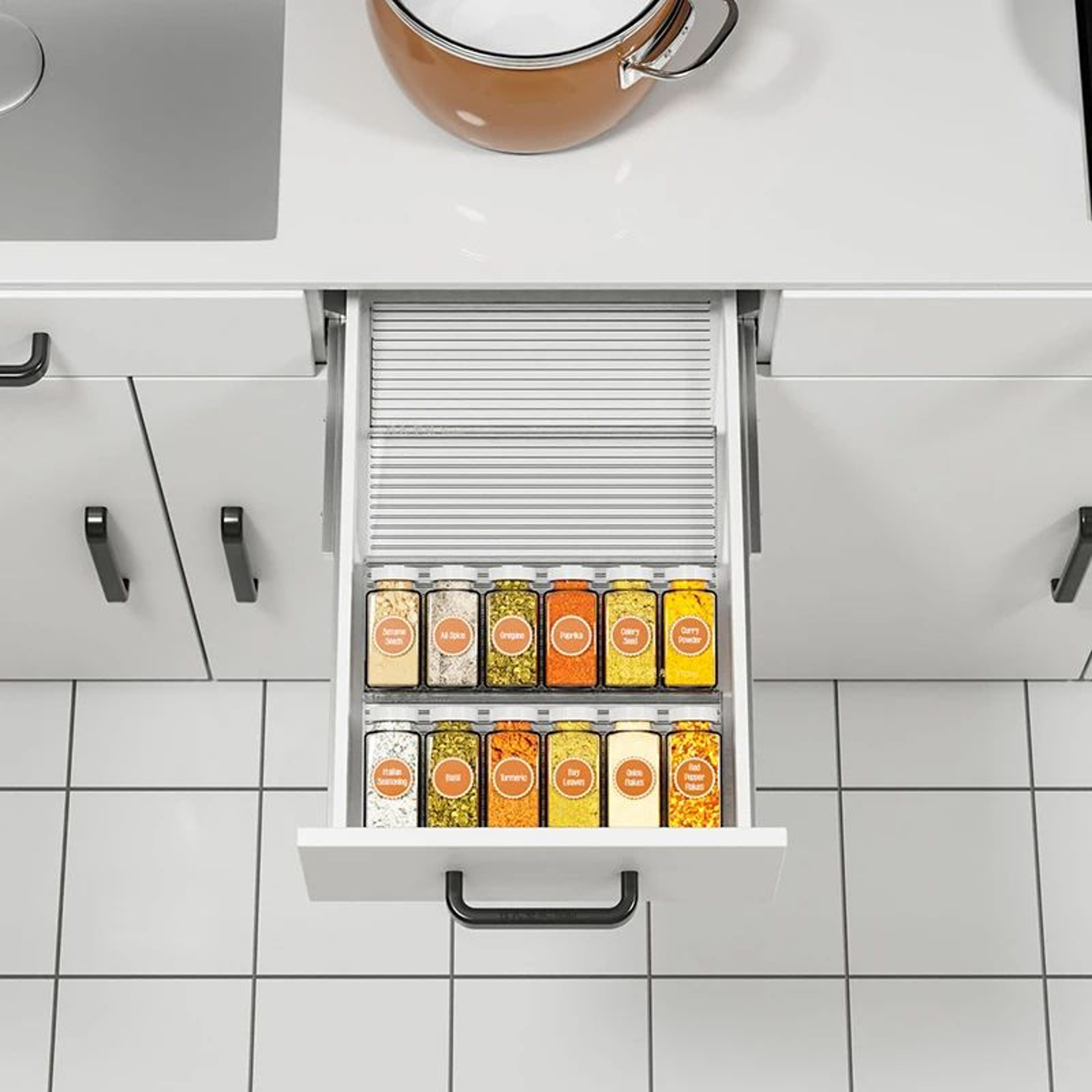 Adjustable Tiered Spice Rack Organizer 8