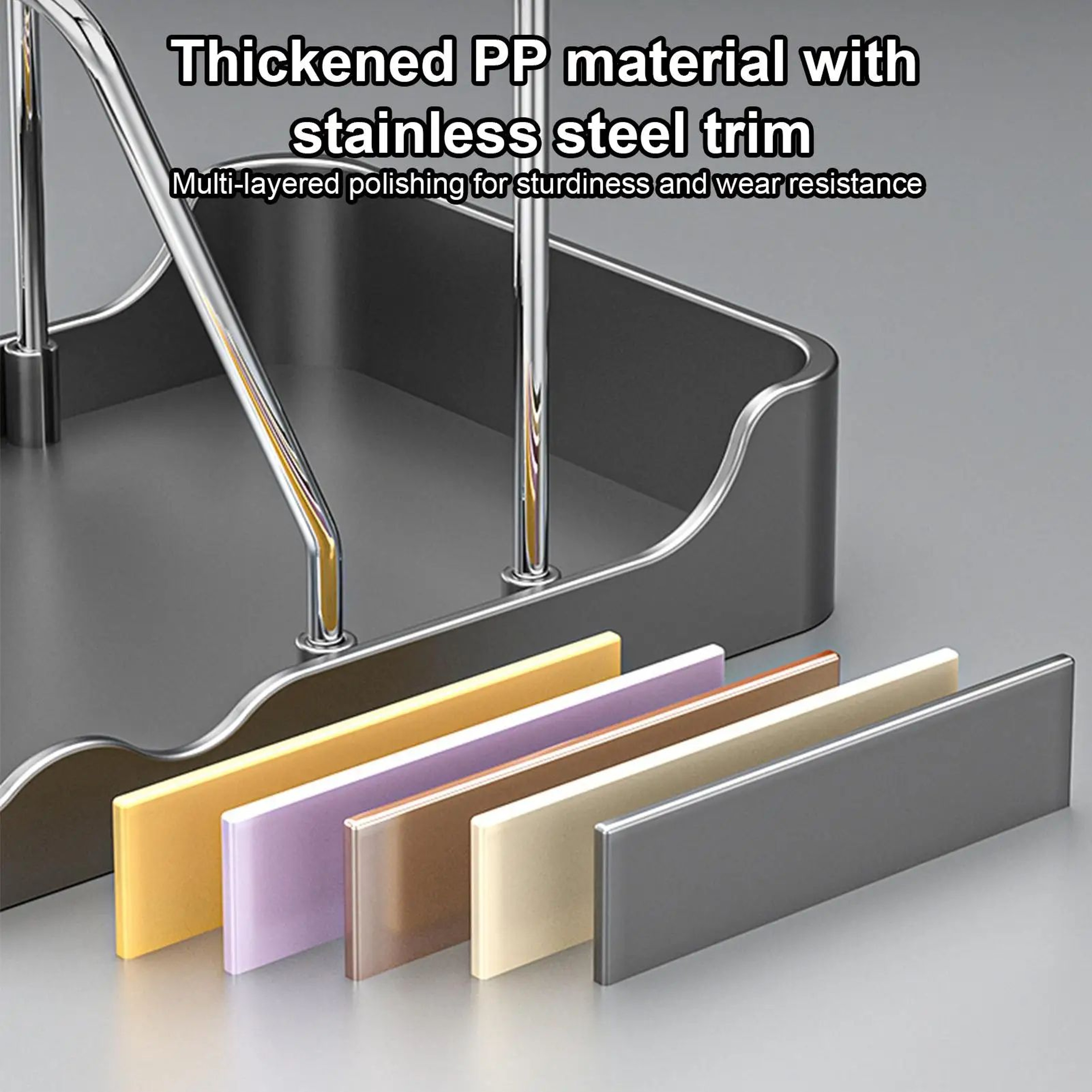 Double Layer Pot Lid Organizer Rack With Drain Tray 10