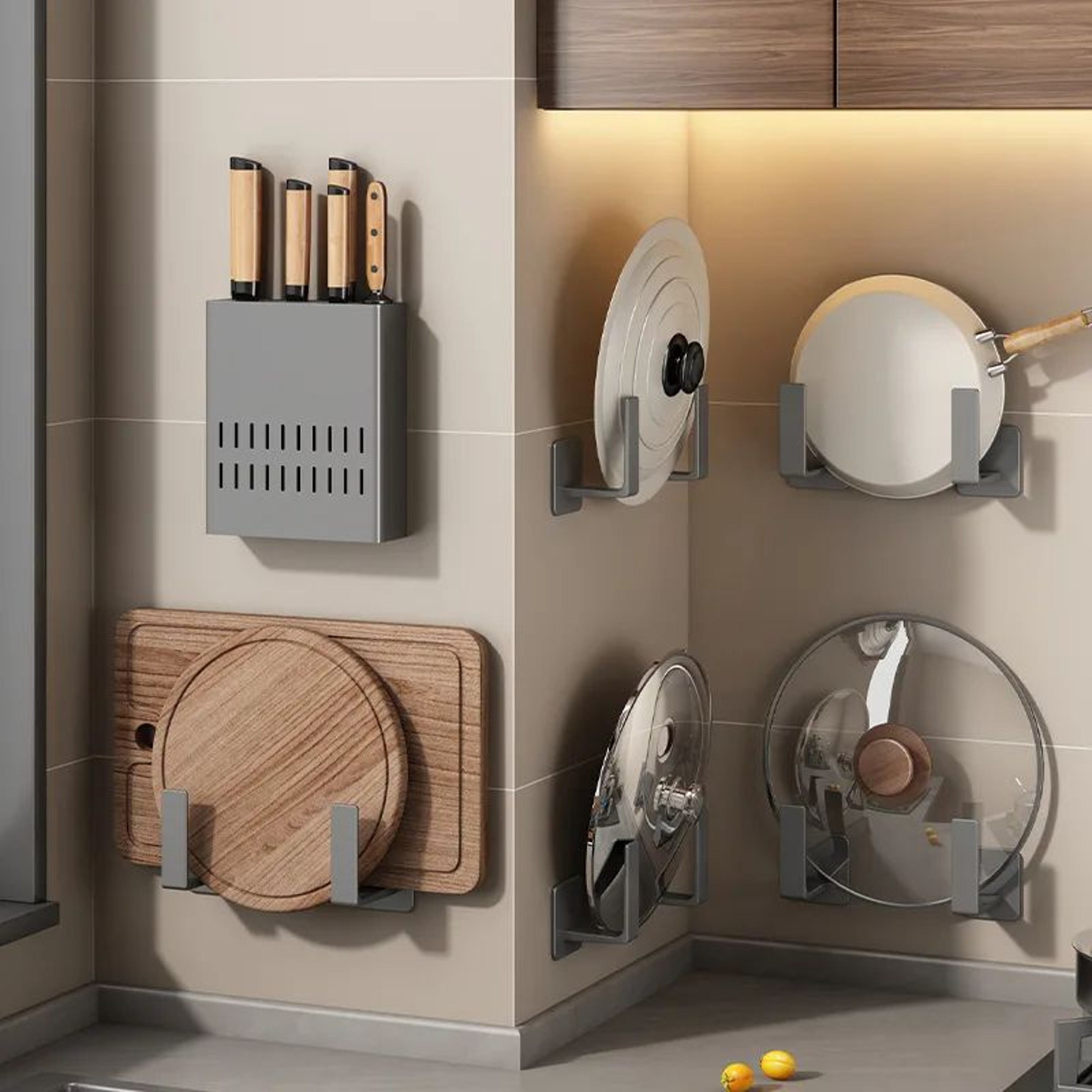 Kitchen Pot Lid And Cutting Board Storage Rack 2