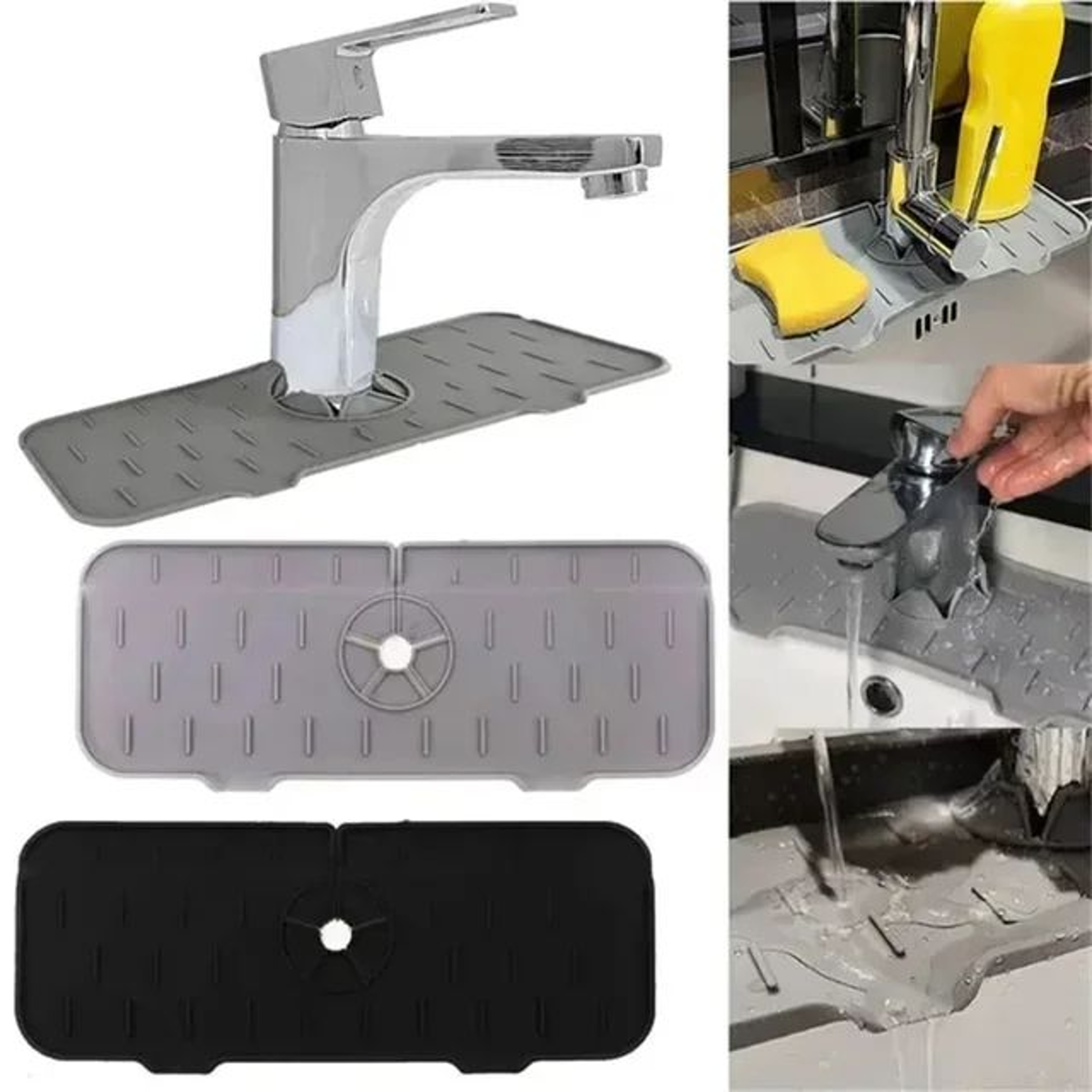 Silicone Faucet Splash Guard Absorbent Sink Mat 8