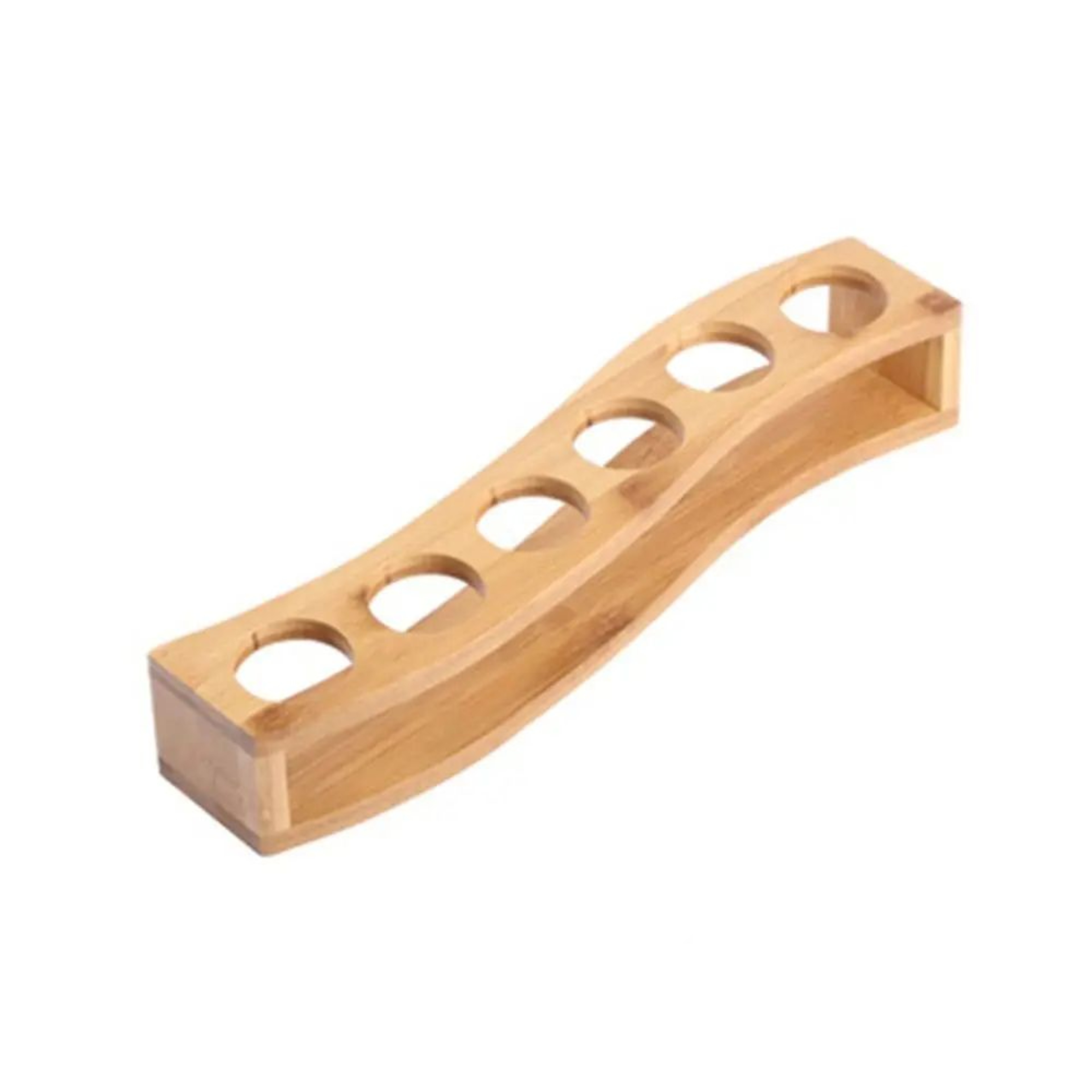 Bamboo Shot Glass Holder Tray With 6 Slots 16