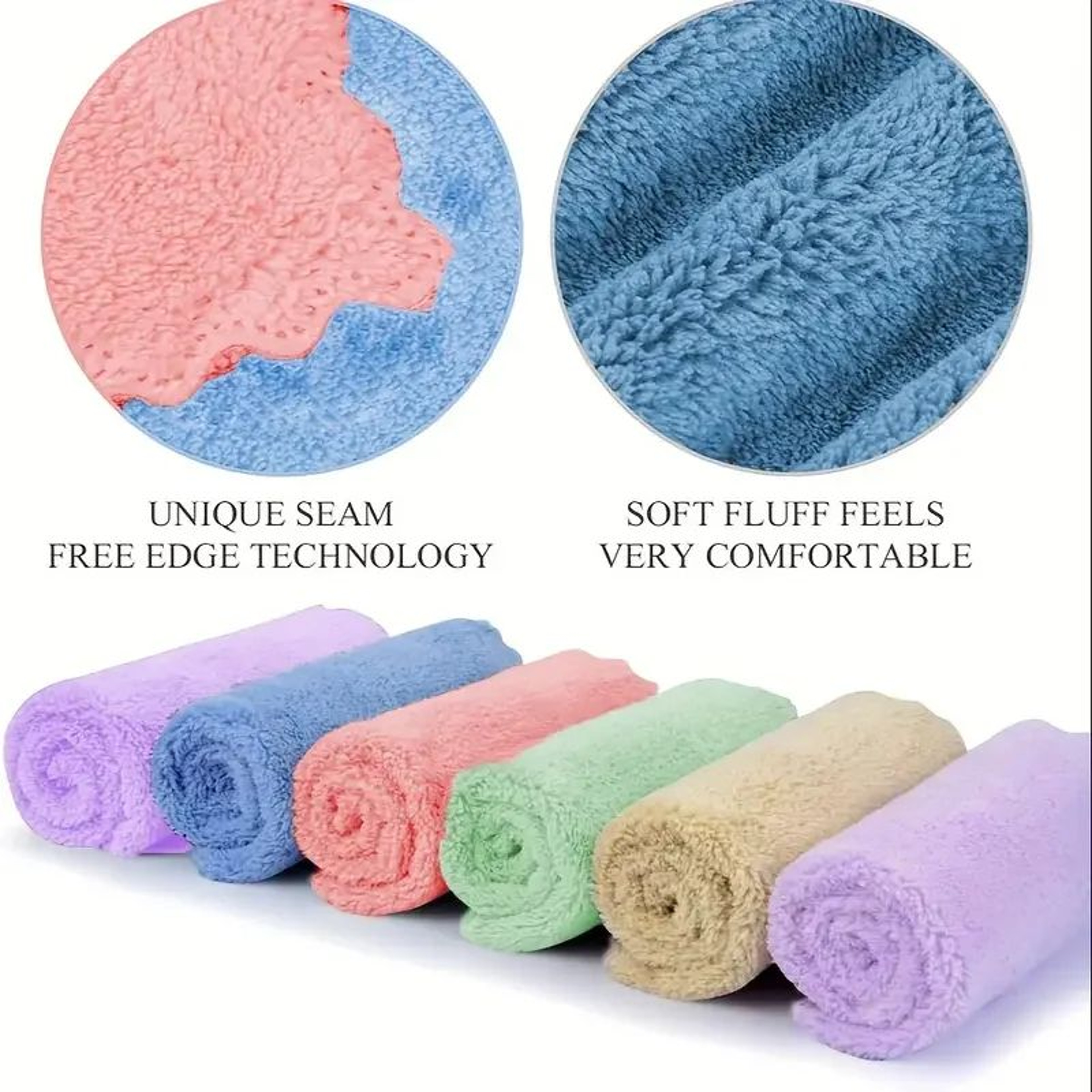Soft Coral Fleece Hand And Face Towels 2