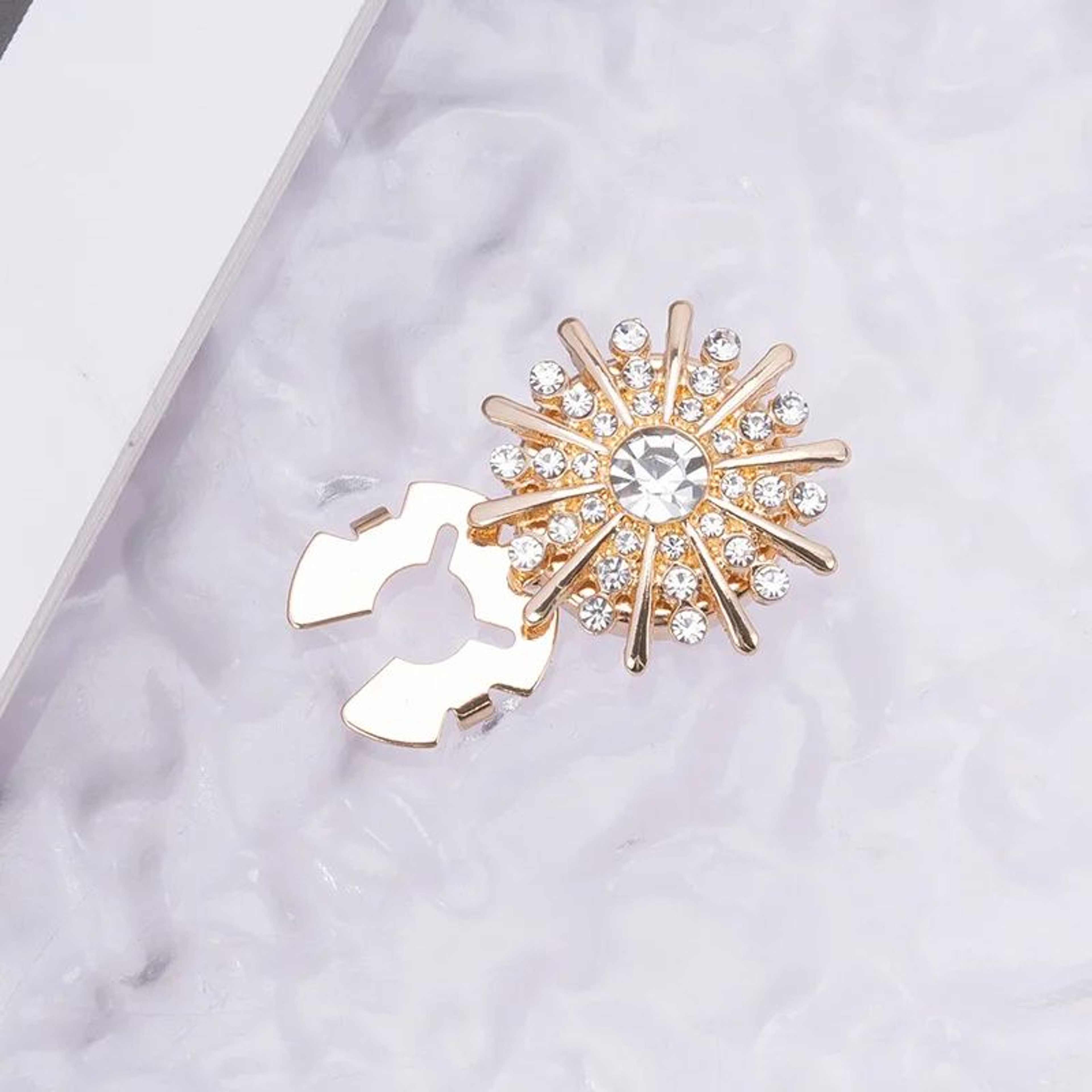 Crystal Pearl Clip On Decorative Button Covers 14