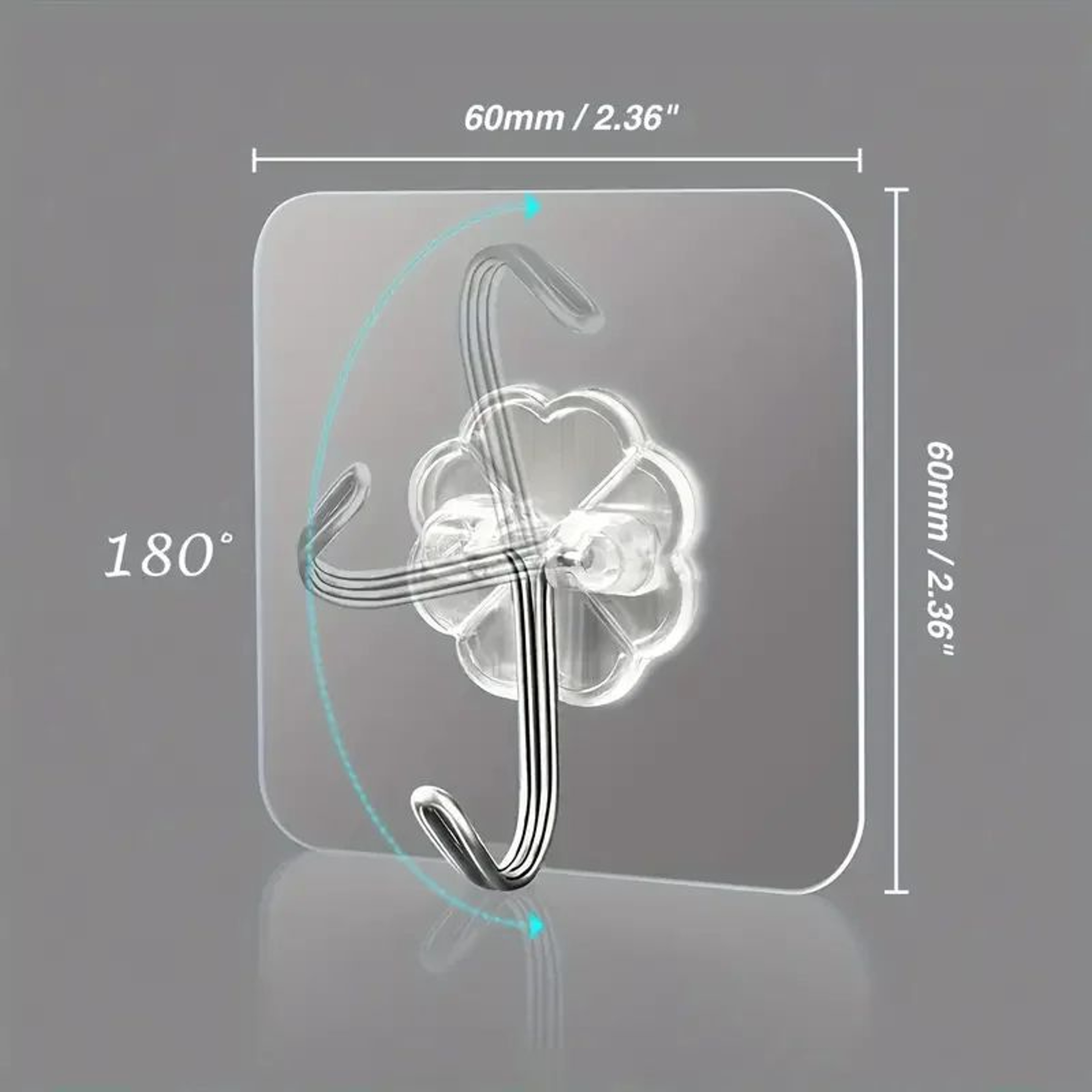Transparent Self Adhesive Stainless Steel Wall Hooks 2