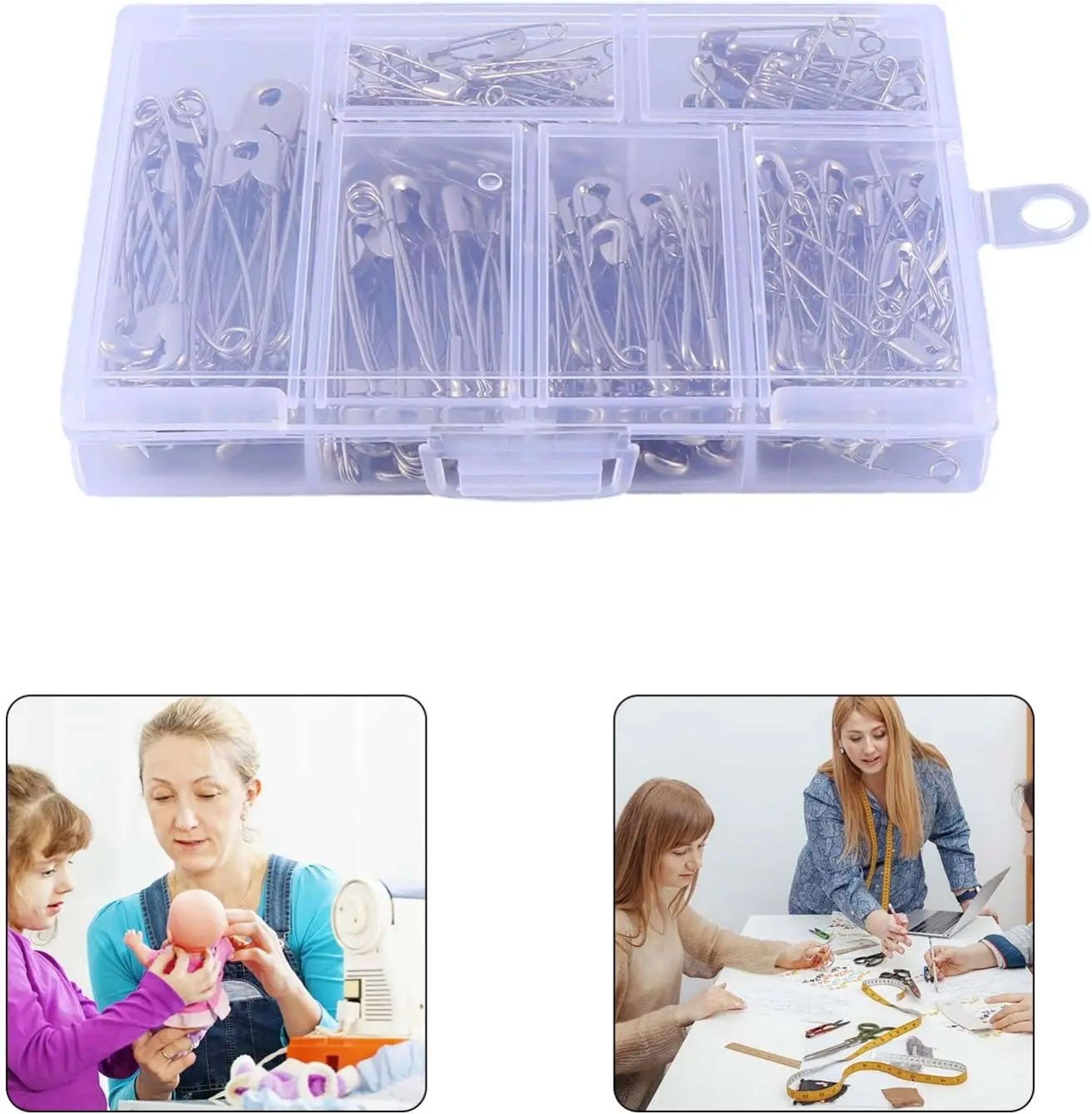 250PCS Stainless Steel Safety Pins Assortment Set 2