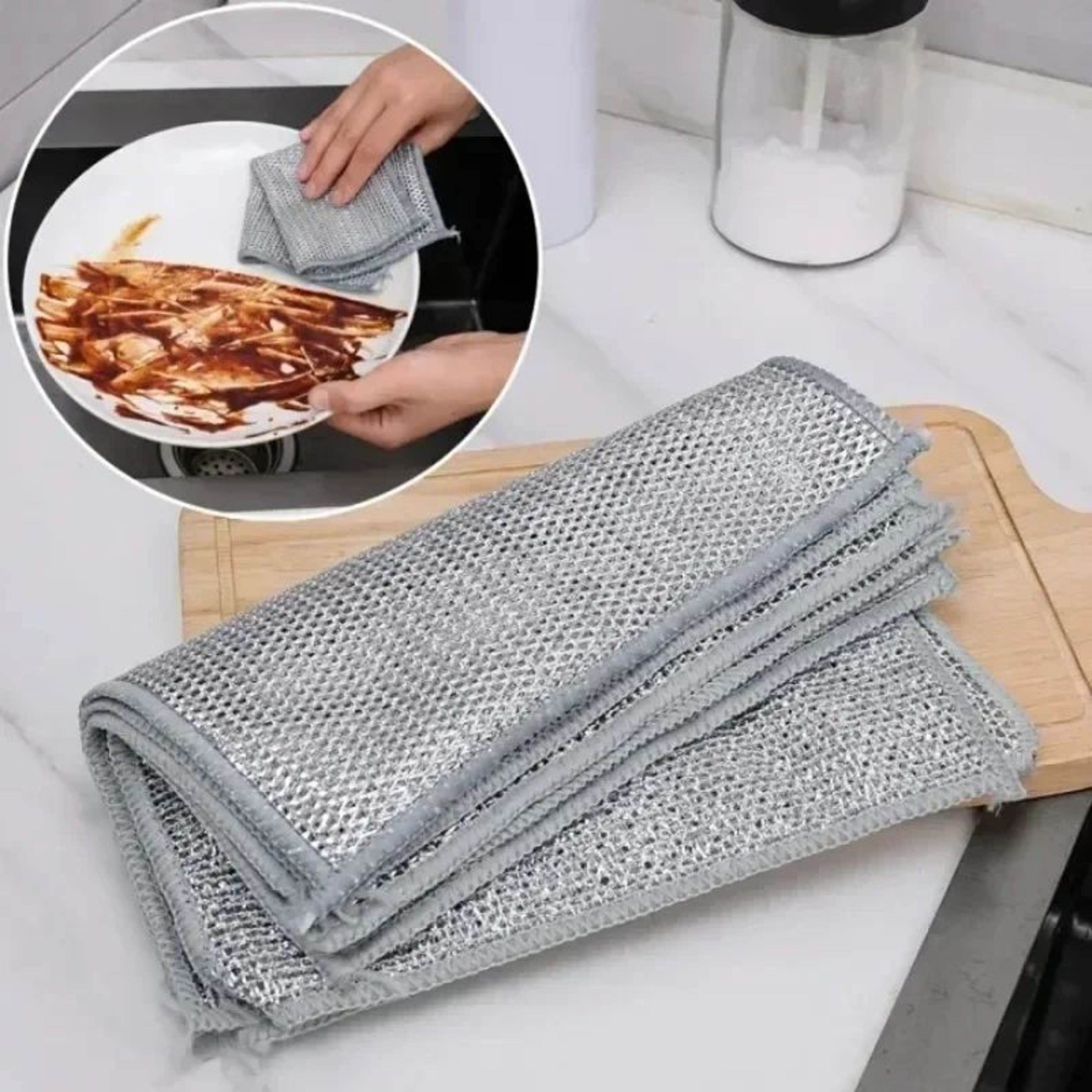 Double Sided Steel Wire Magic Cleaning Cloth 3