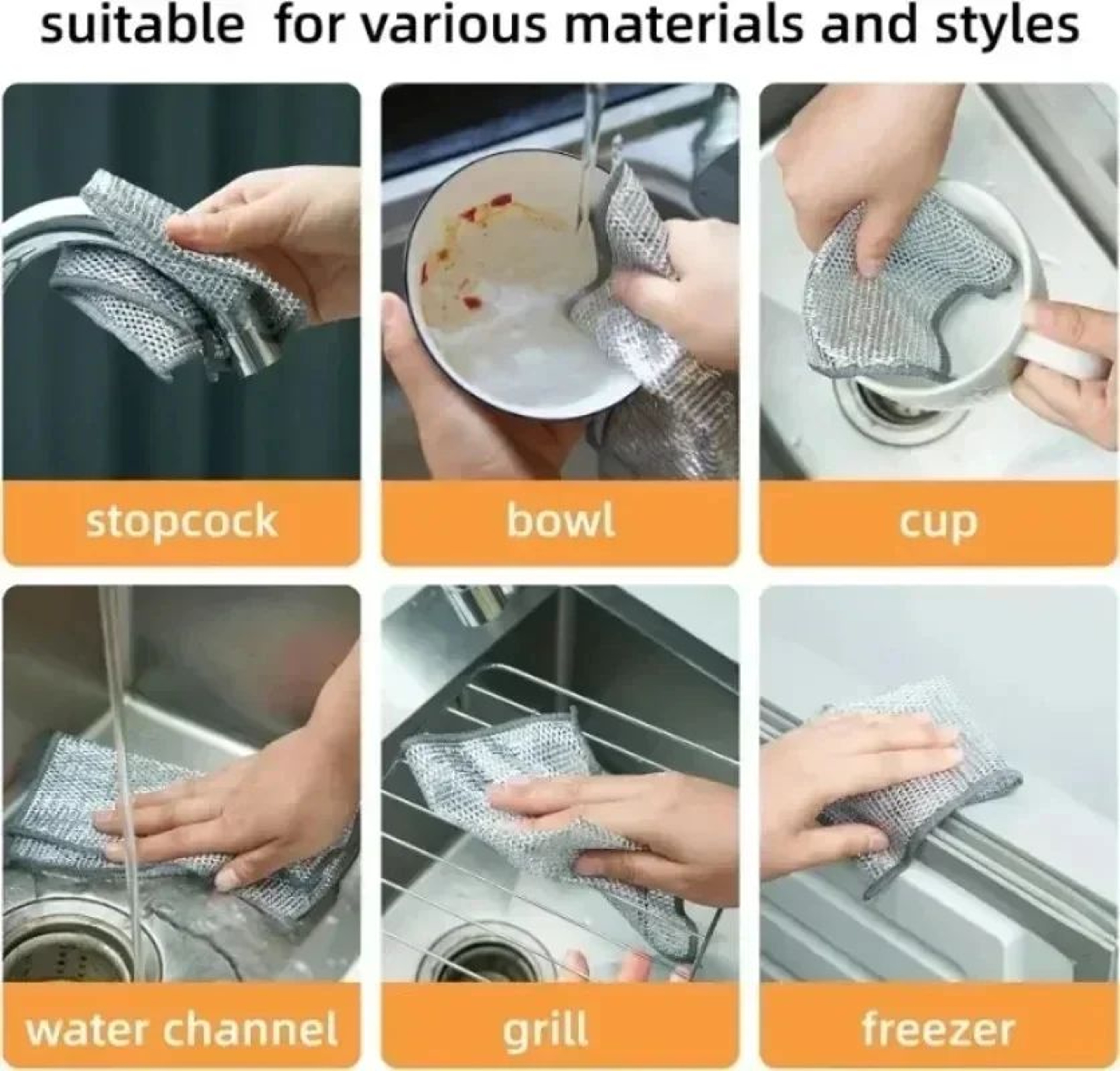 Double Sided Steel Wire Magic Cleaning Cloth 5