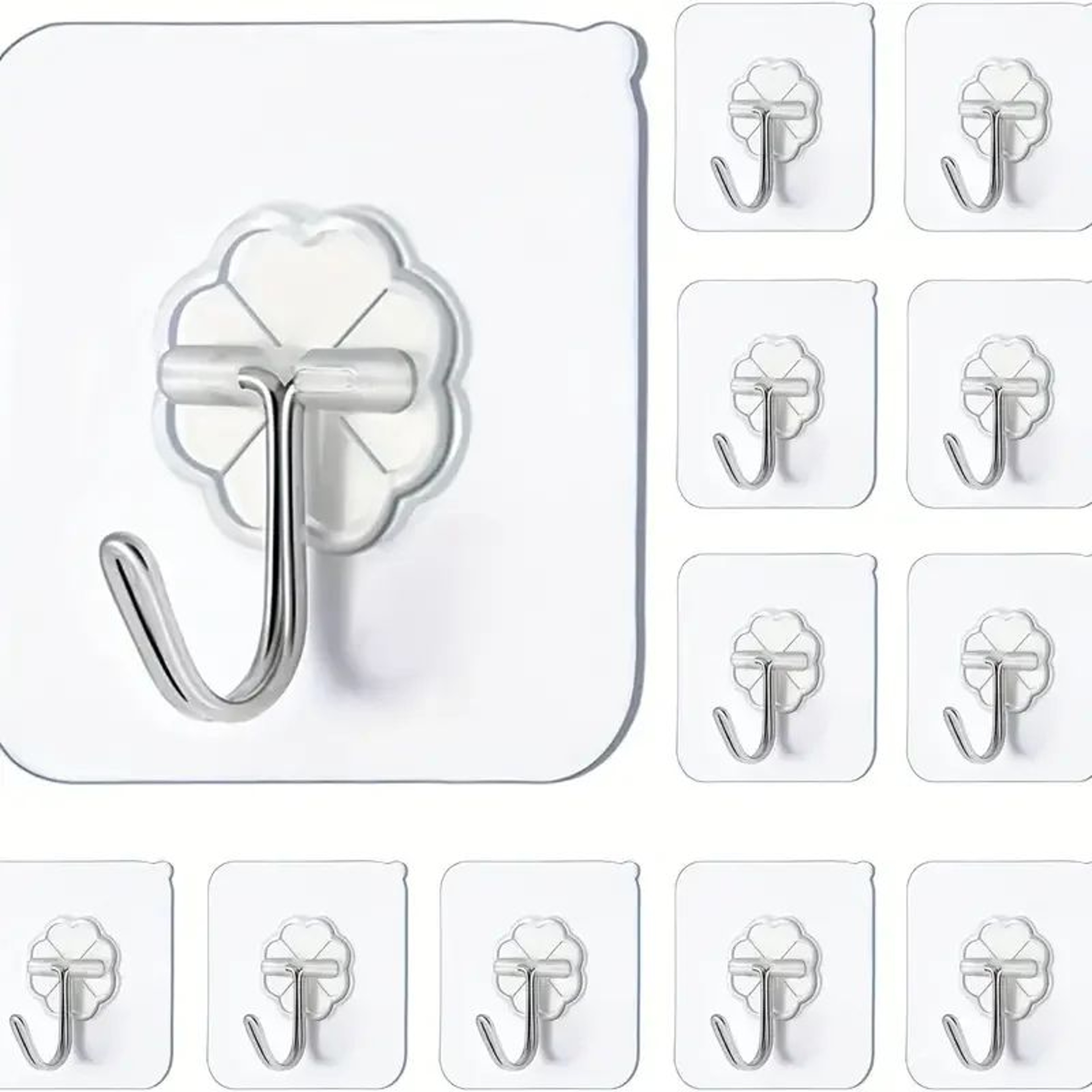 Transparent Heavy Duty Self Adhesive Wall Hooks 1