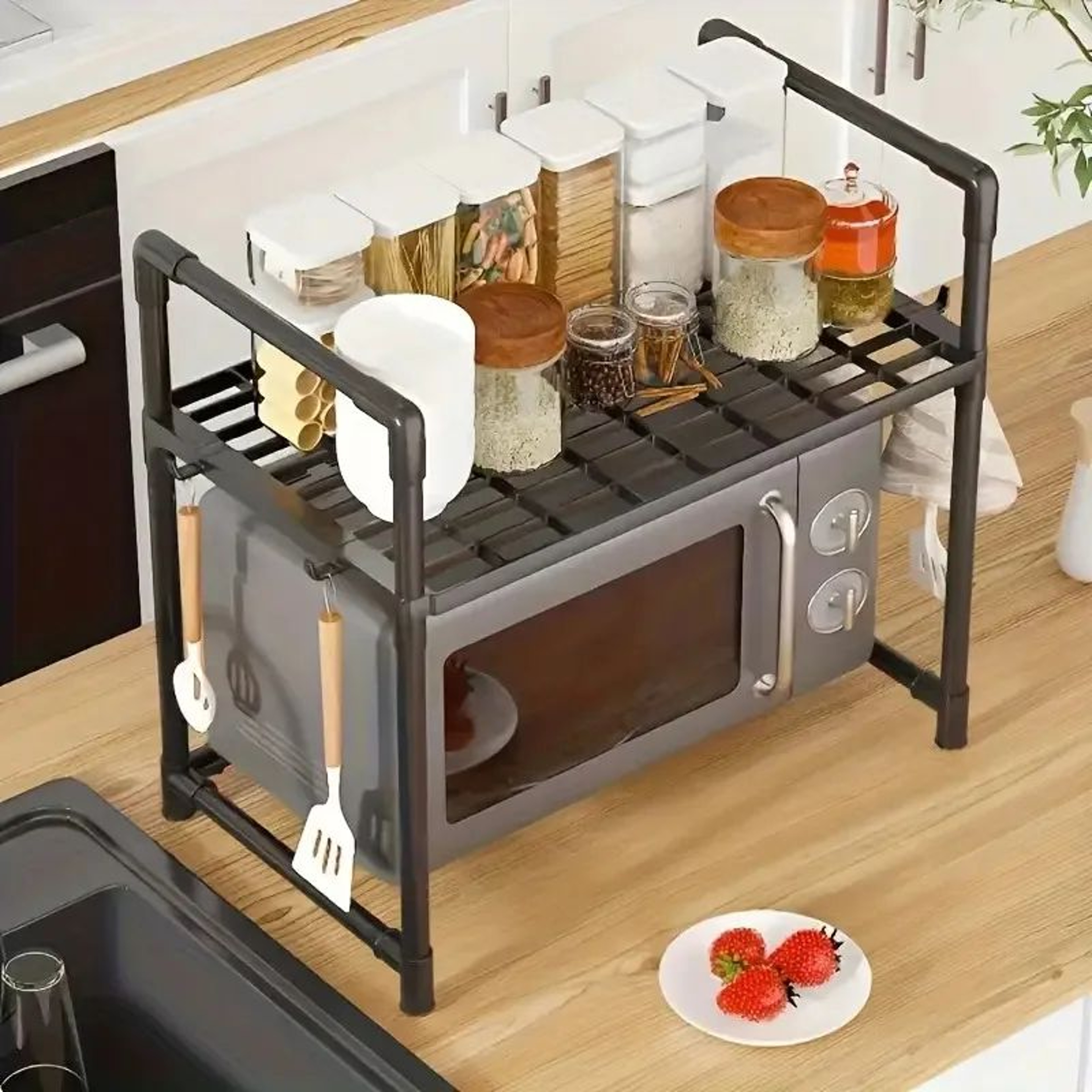 Heavy Duty Adjustable Microwave Storage Rack Stand 7