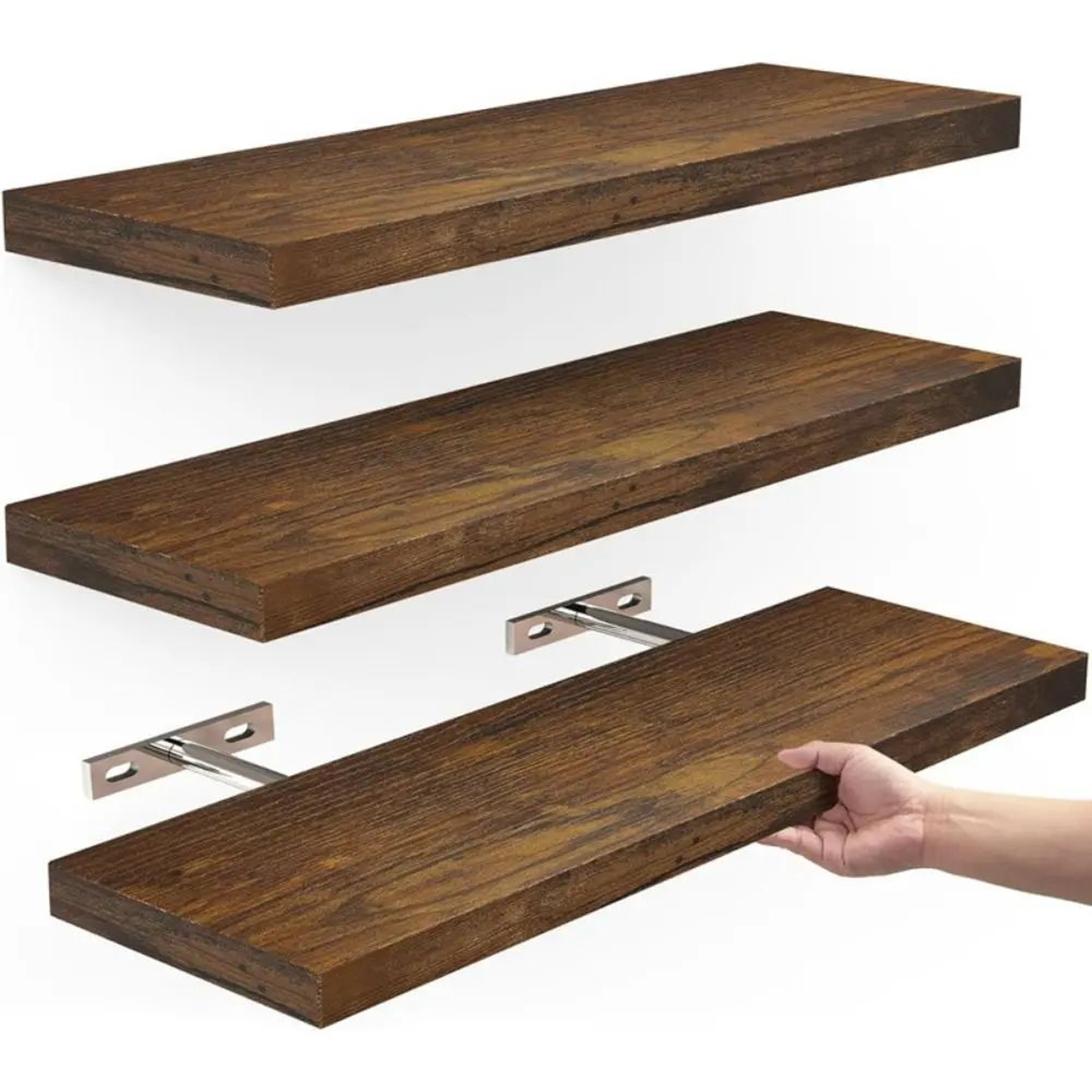 Wooden Floating Wall Shelf With Invisible Brackets 8