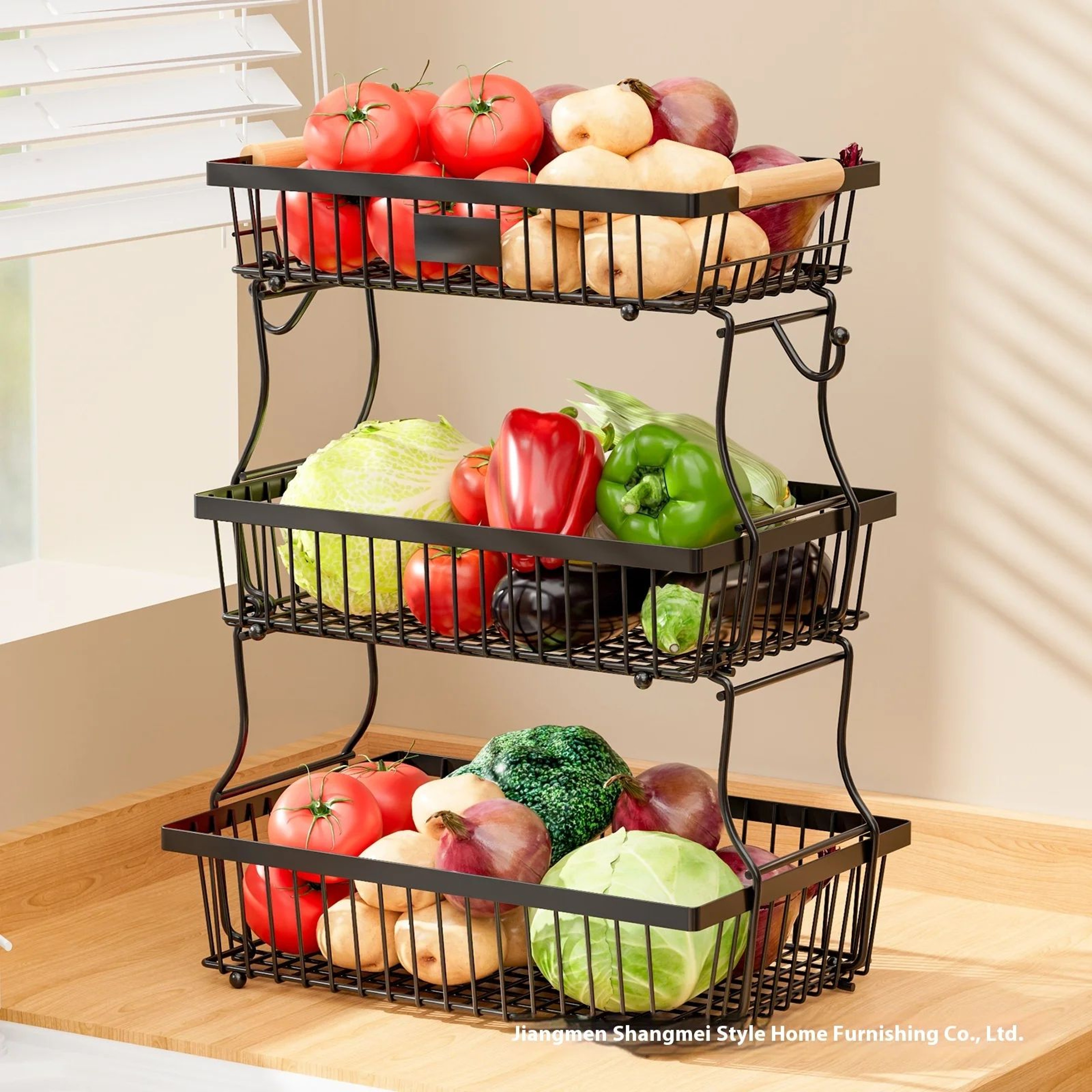 Double Layer Fruit And Vegetable Storage Rack 13
