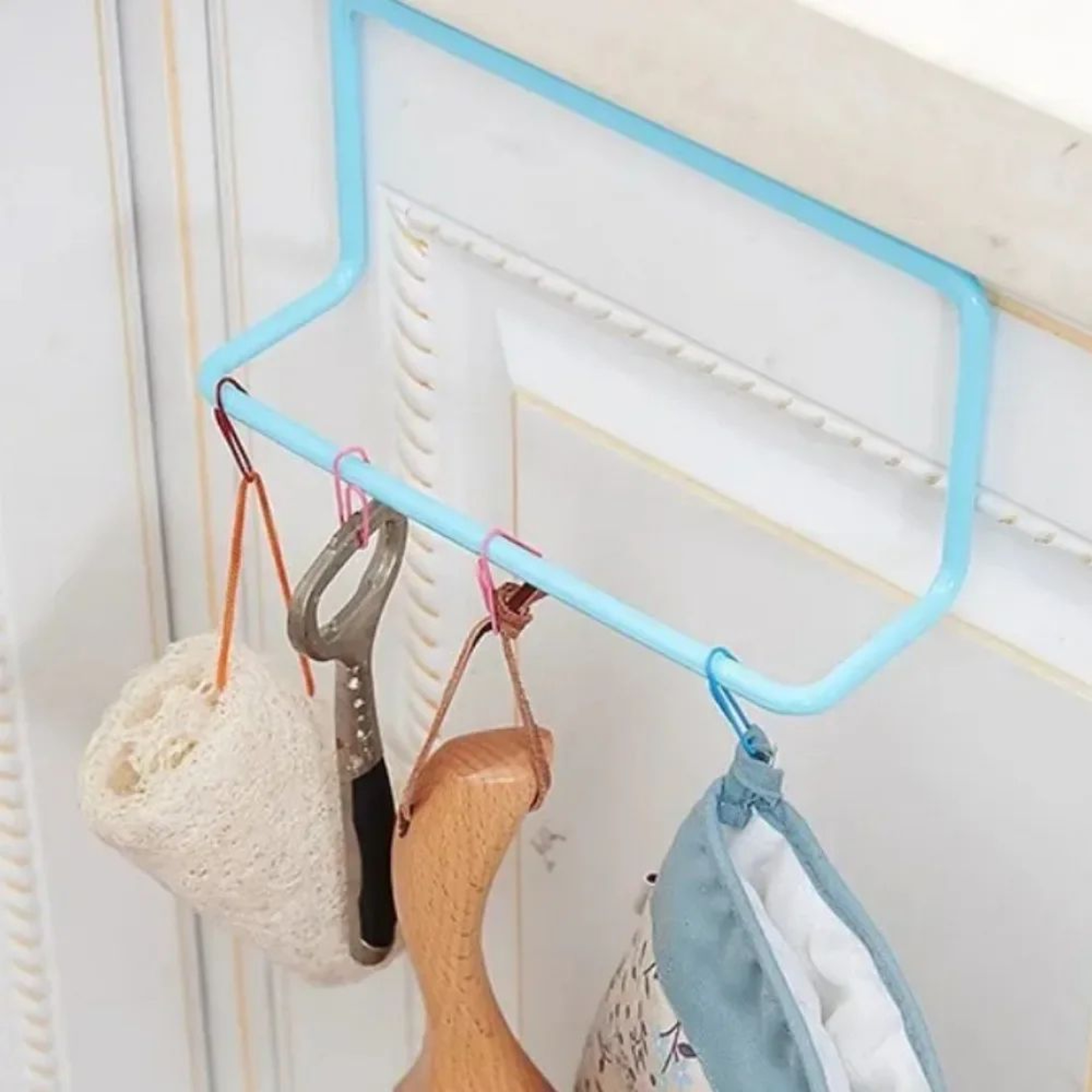 Plastic Over Cabinet Towel Holder Kitchen Organizer 6