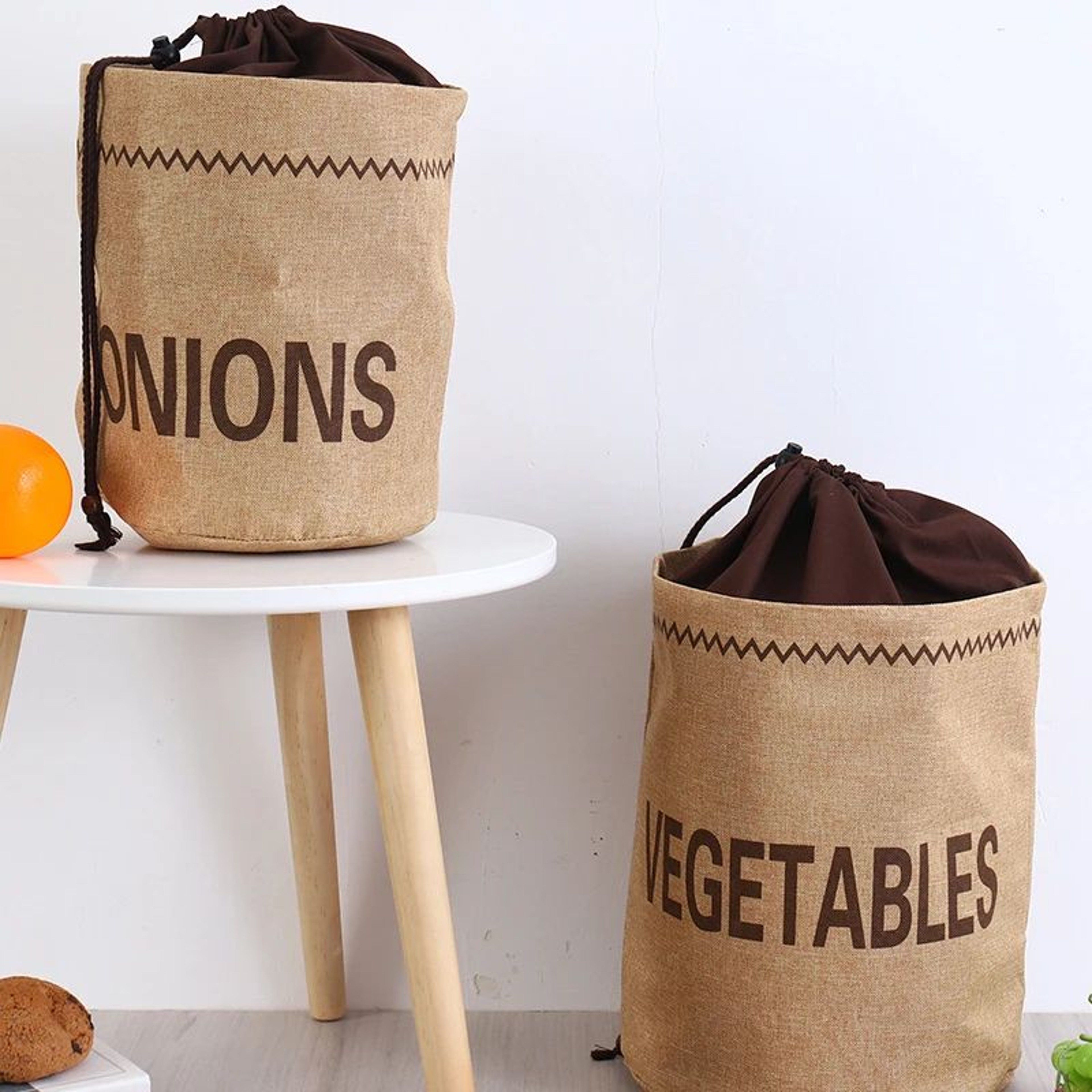 Reusable Hessian Drawstring Vegetable Storage Bag 6