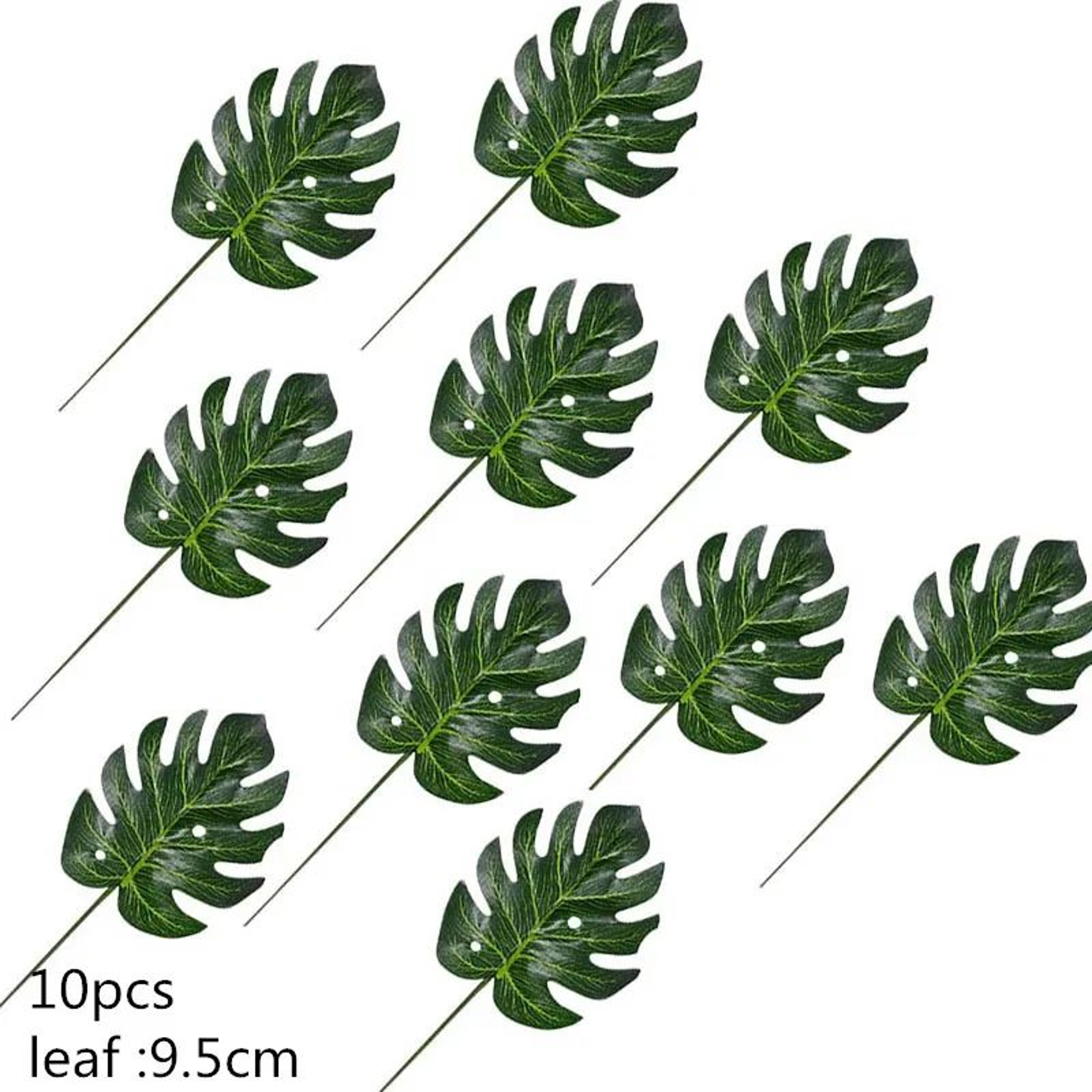 Artificial Gold Green Turtle Palm Leaves Set 9