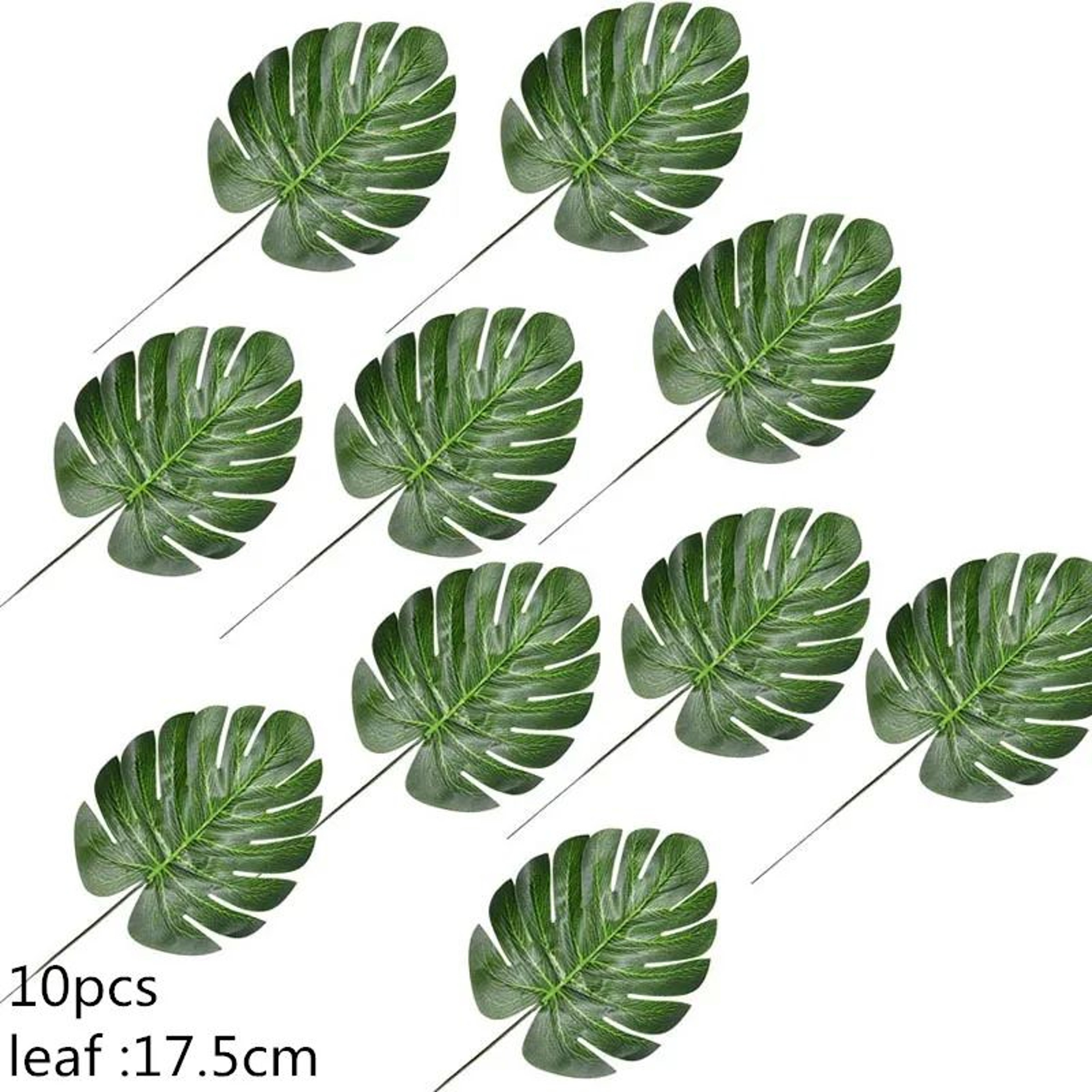 Artificial Gold Green Turtle Palm Leaves Set 10