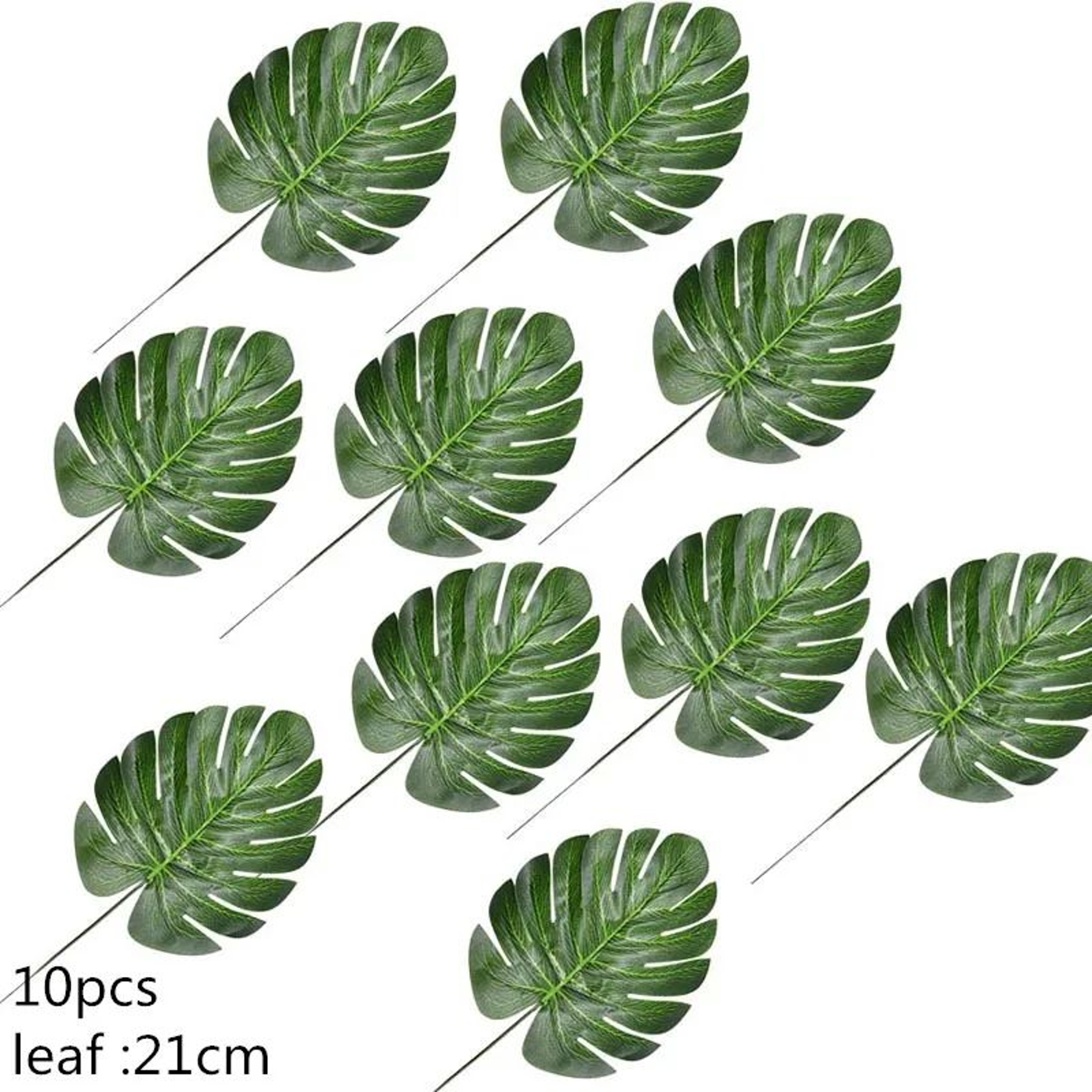 Artificial Gold Green Turtle Palm Leaves Set 11