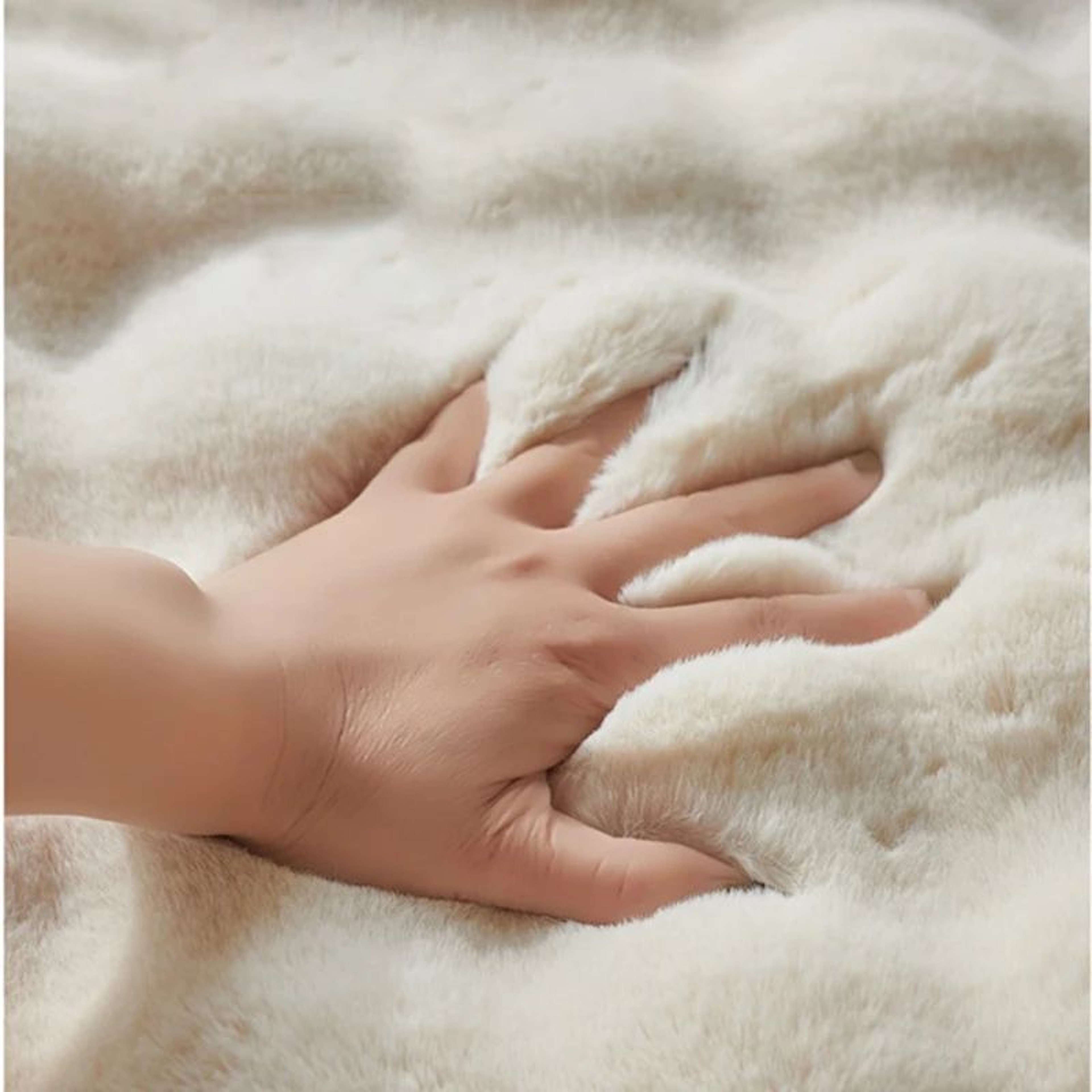 Round Bubble Faux Rabbit Fur Plush Rug 2