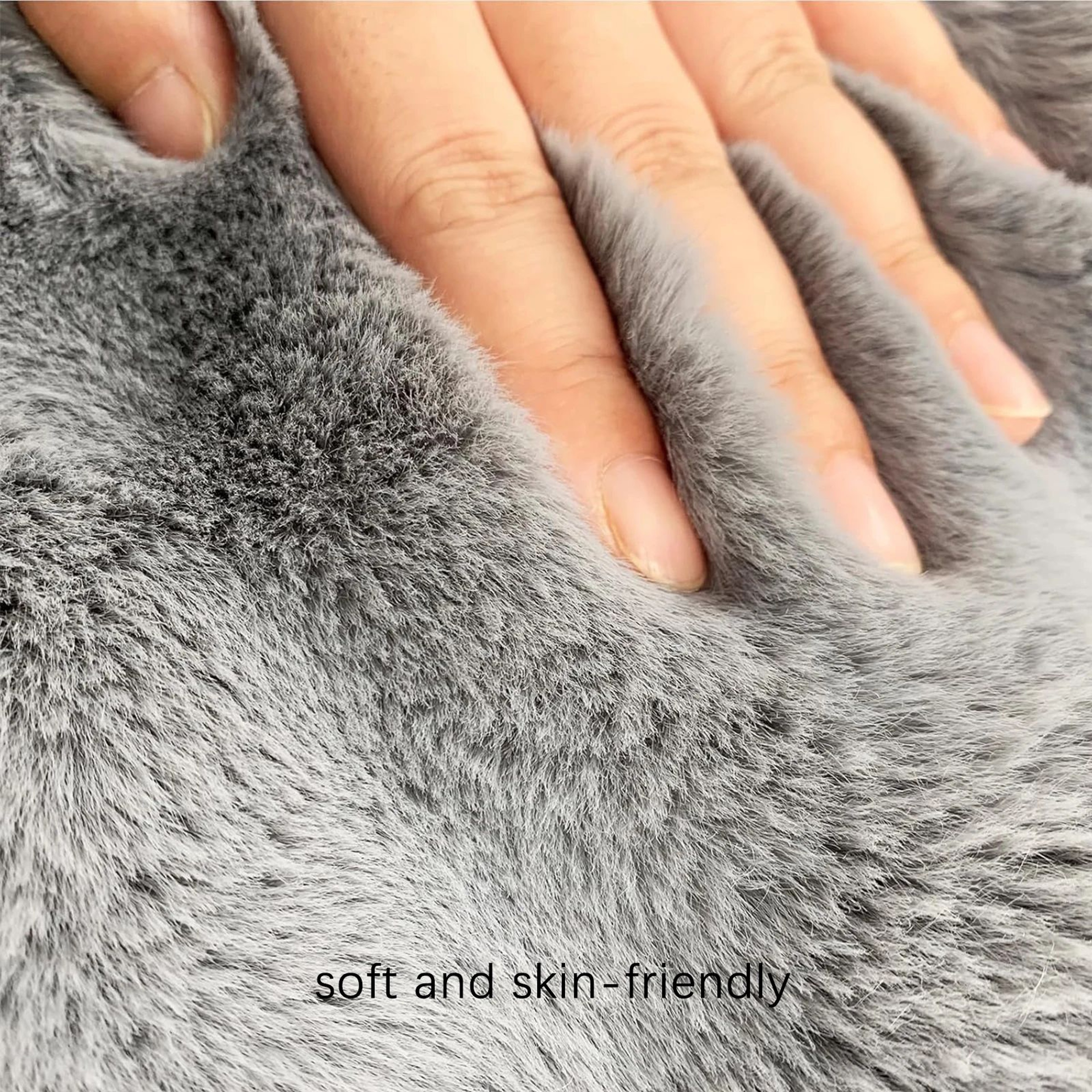 Round Bubble Faux Rabbit Fur Plush Rug 5