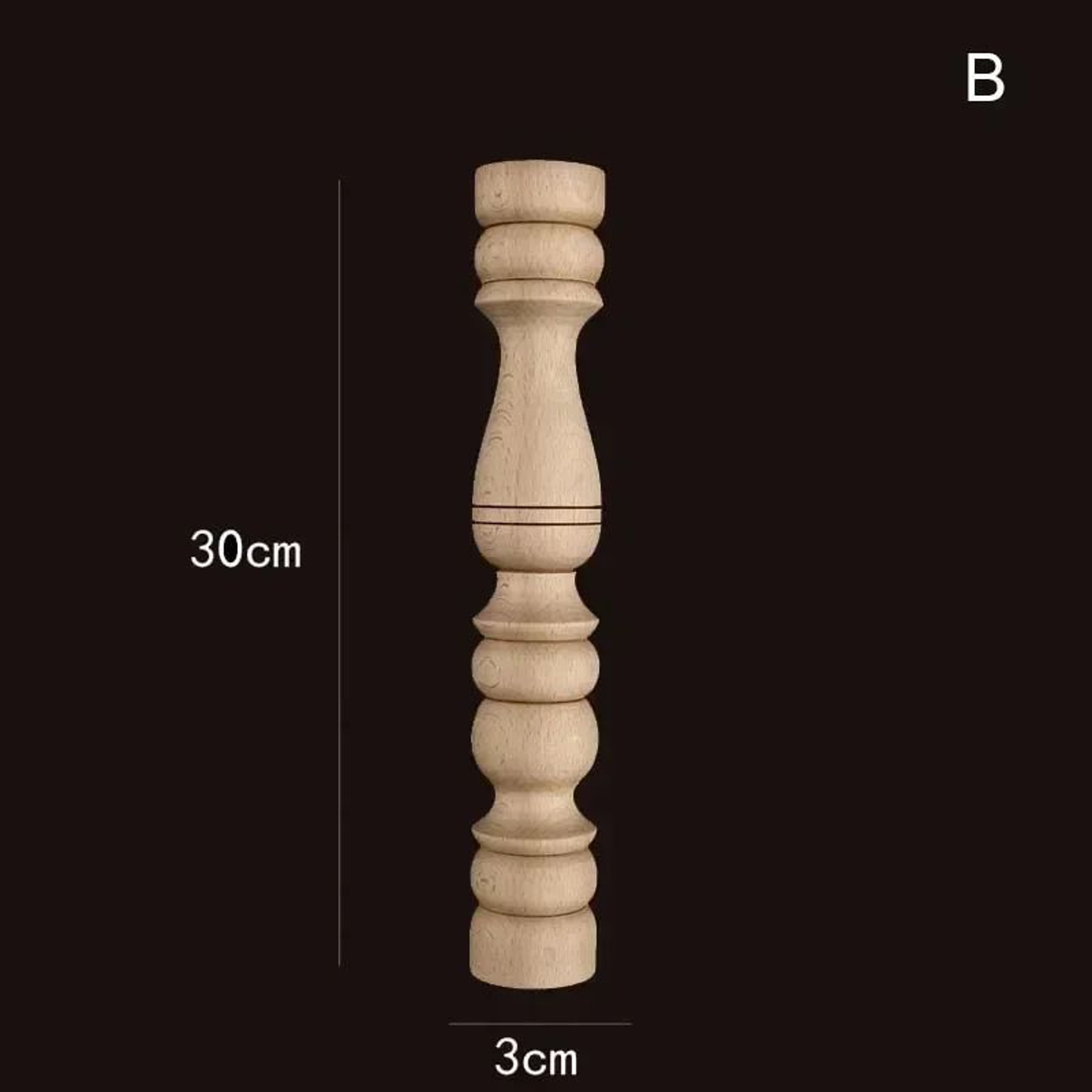 Vintage Wood Carved Spindle Column 9