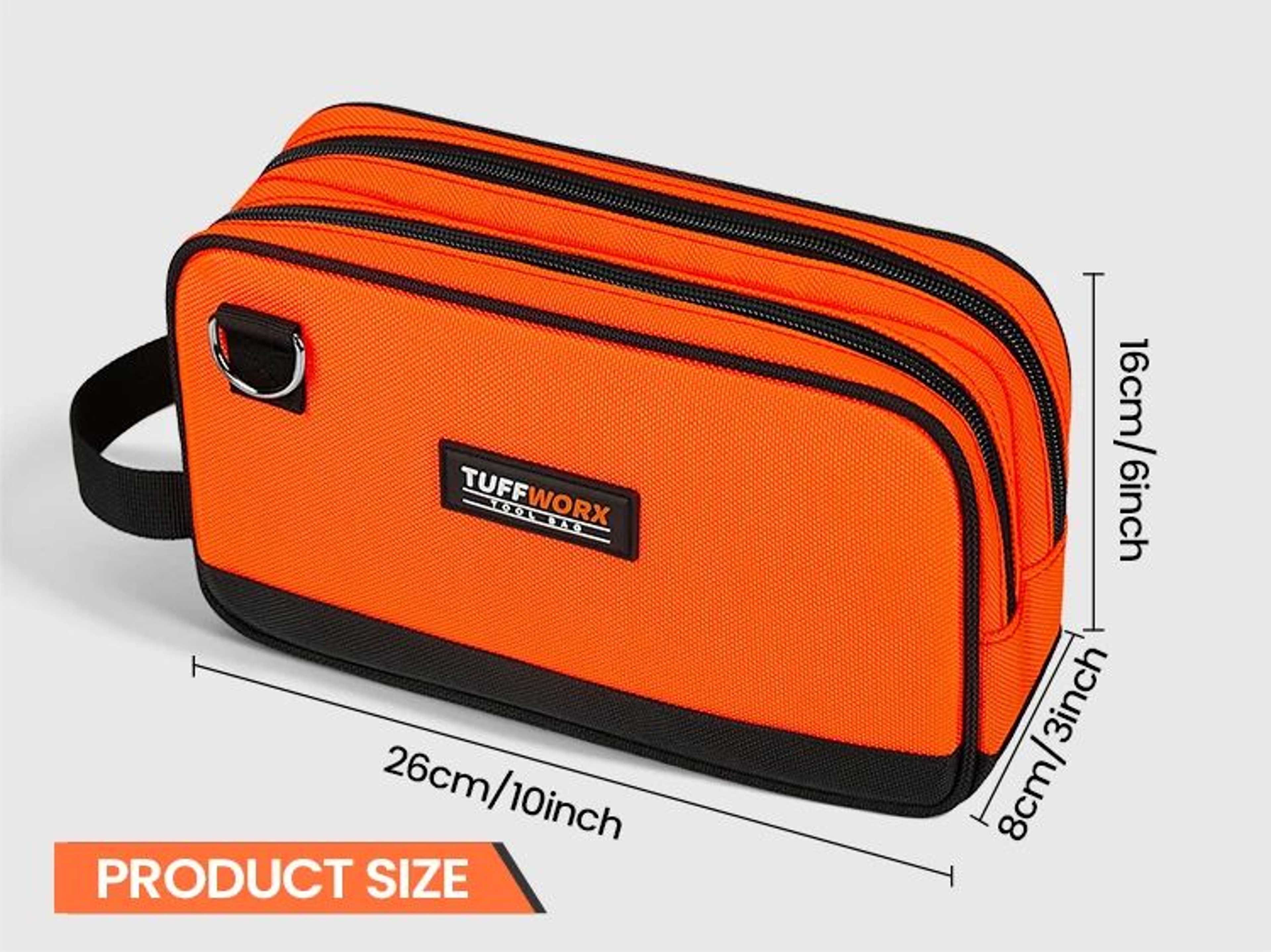 Compact Double Zip Tool Storage Pouch 7