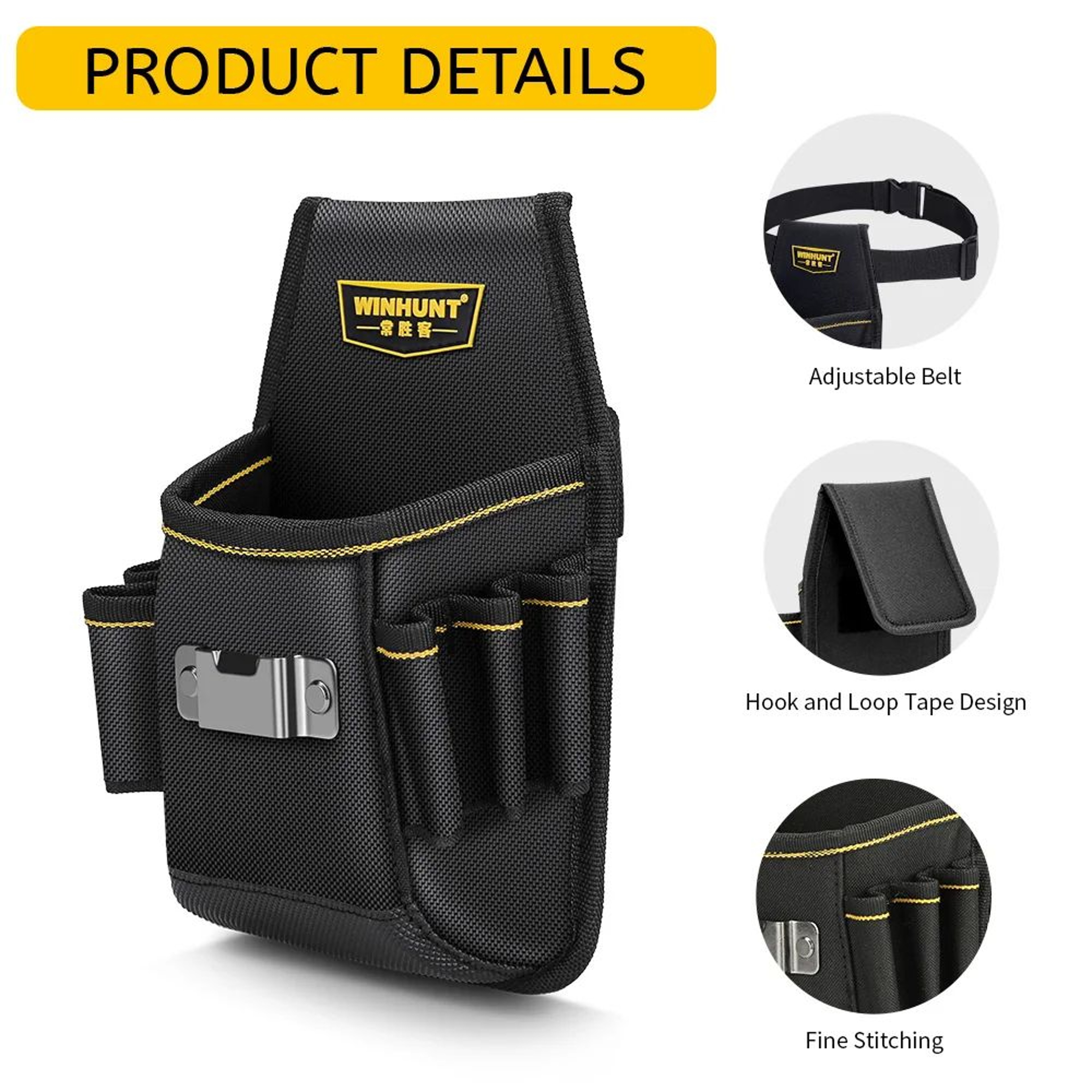 Tool Belt Set With Electrician Tool Pouch And Belt Clip 1