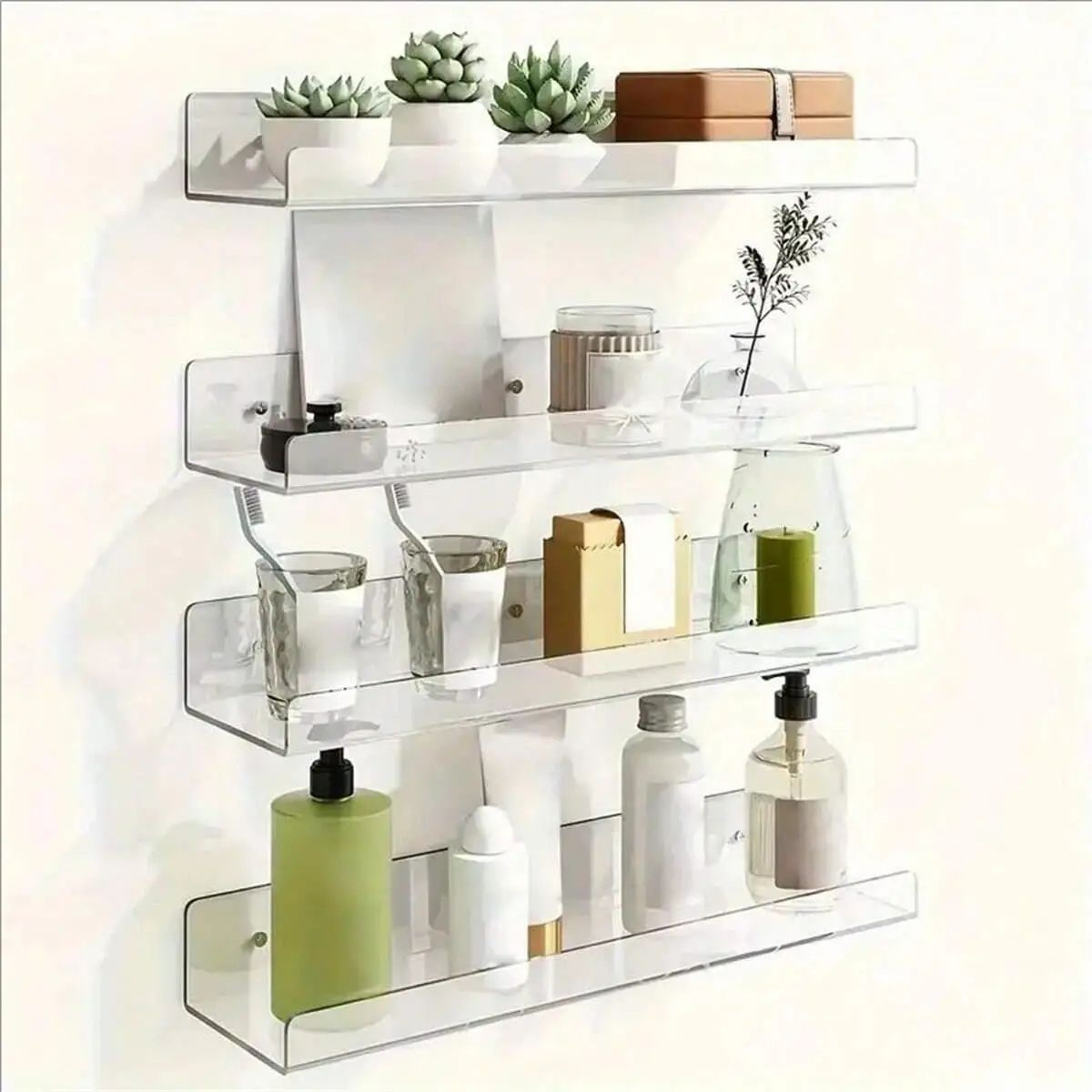 Clear Acrylic Wall Mounted Storage Shelf 118 Inch 1