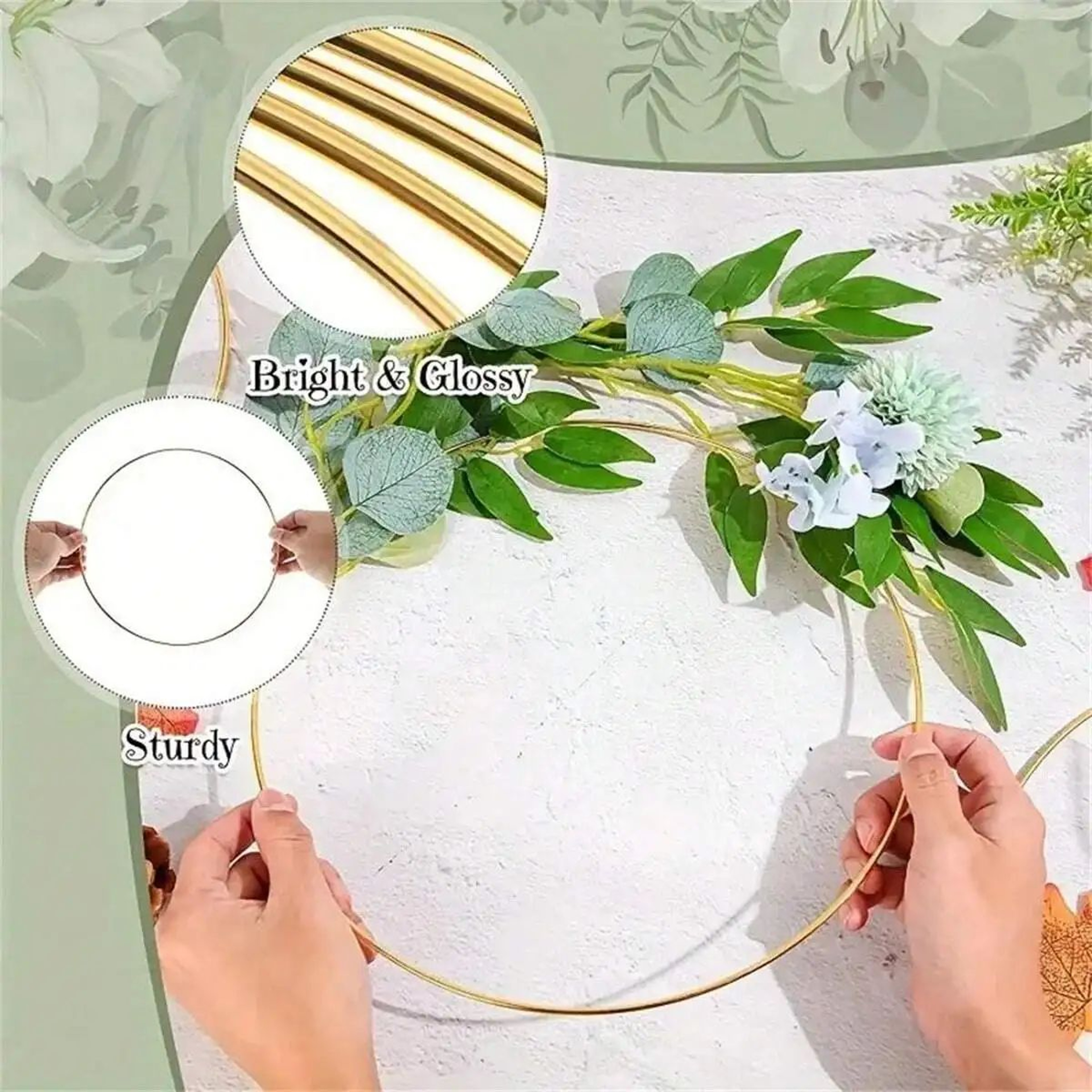 Gold Metal Hoop Rings For DIY Wreaths And Wall Decor 4
