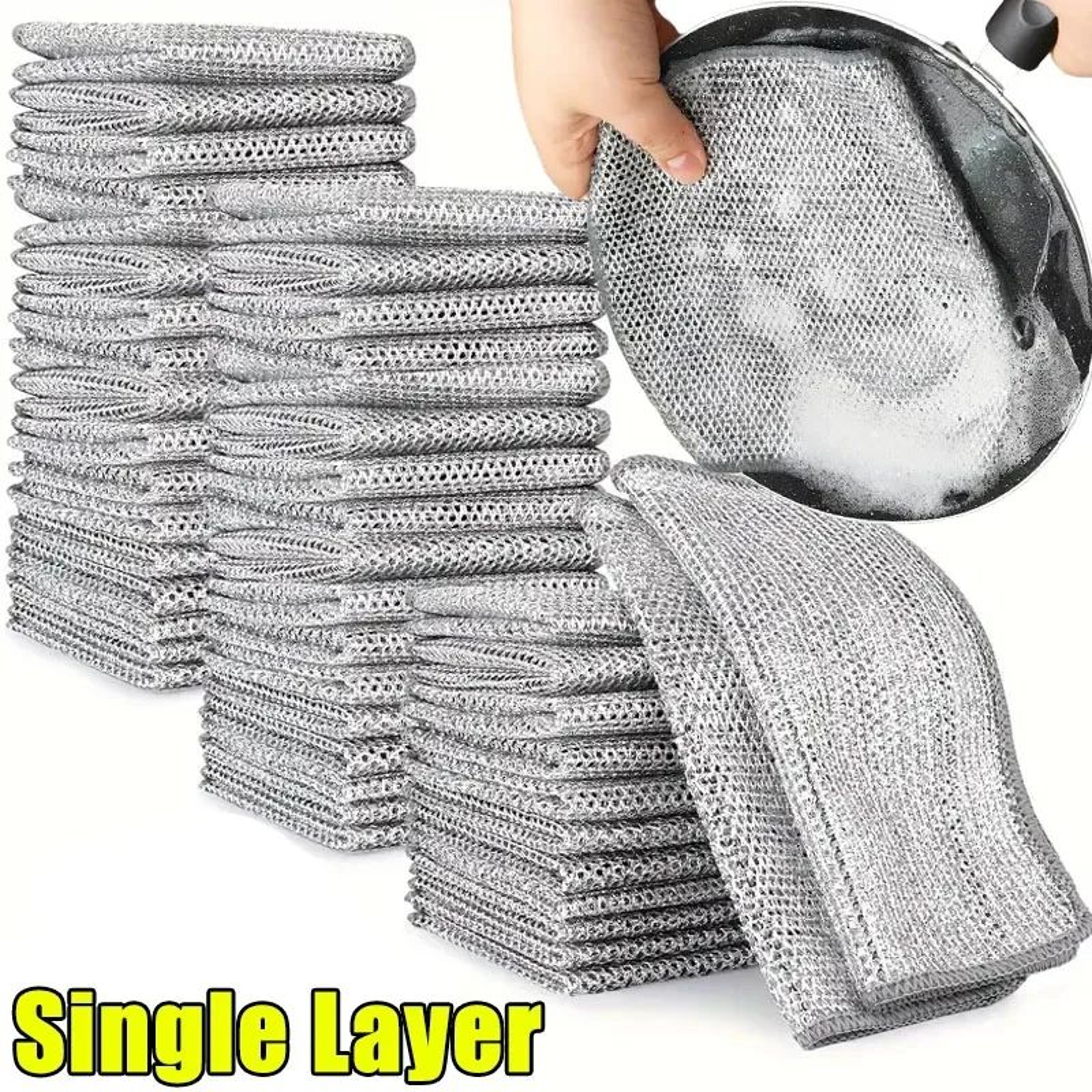 Magic Silver Wire Microfiber Cleaning Dishcloth With Sponge 10