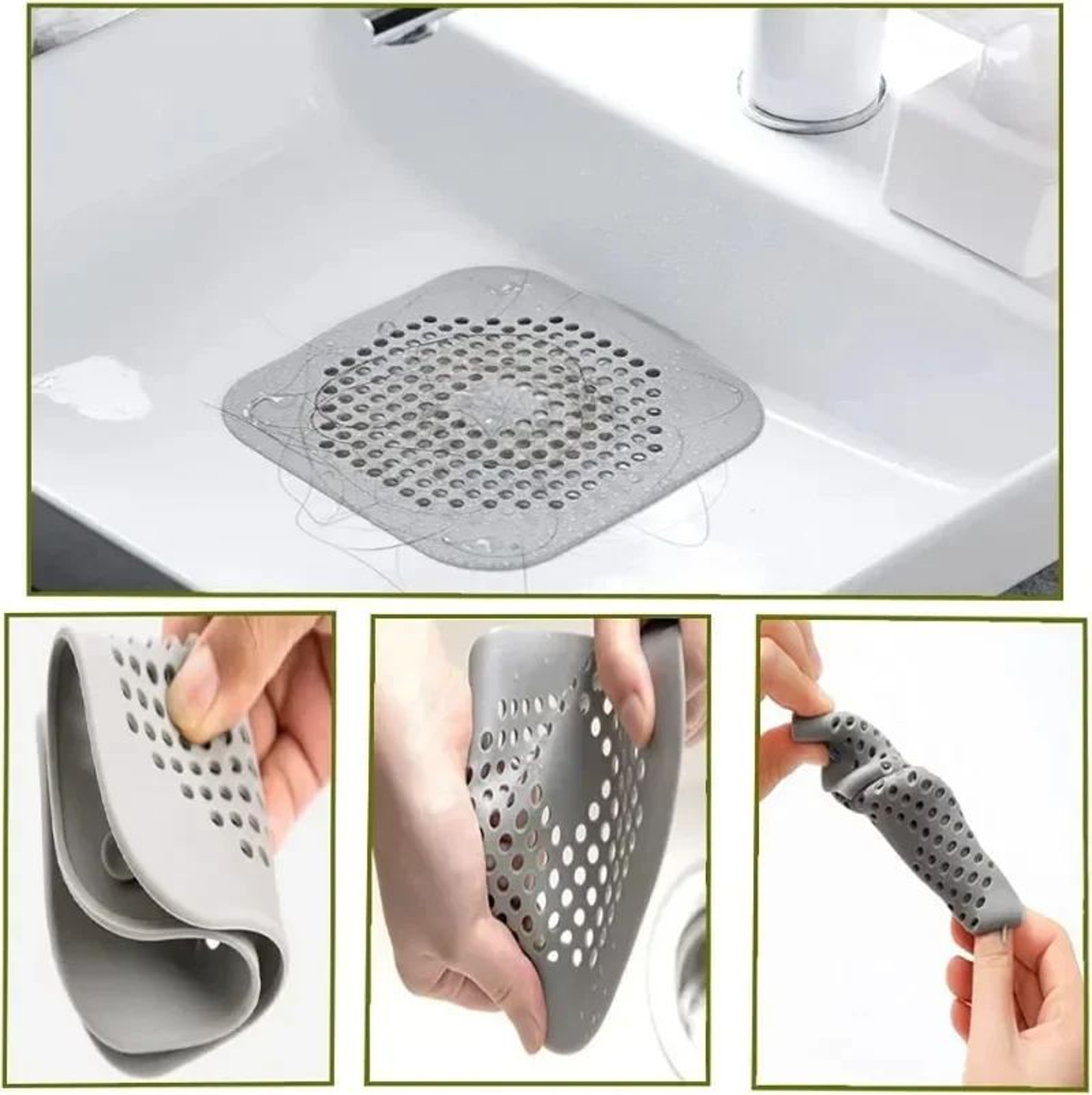 Silicone Sink Drain Stopper And Hair Catcher Strainer 11