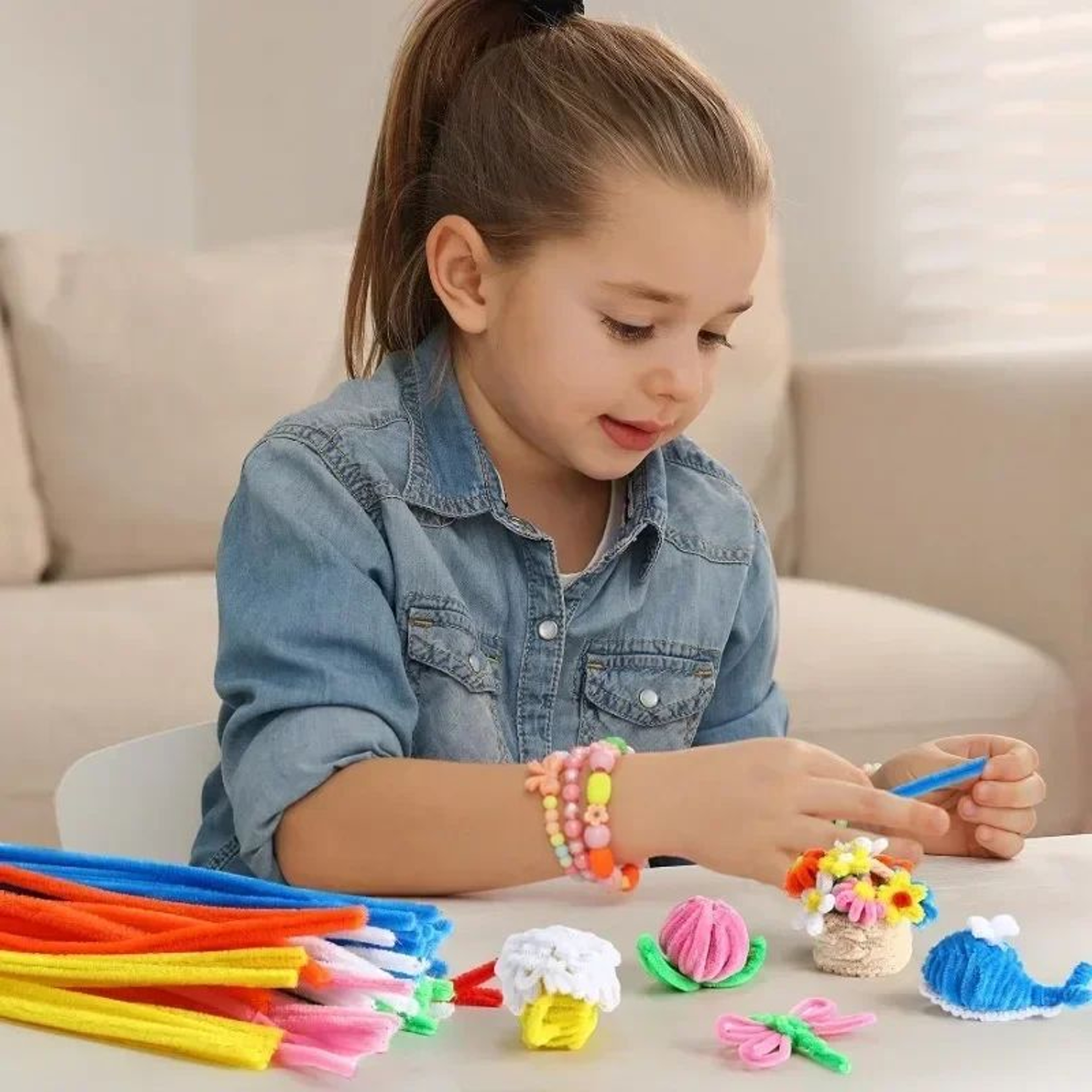 Colorful Chenille Stems Pipe Cleaners For Kids DIY Crafts 4
