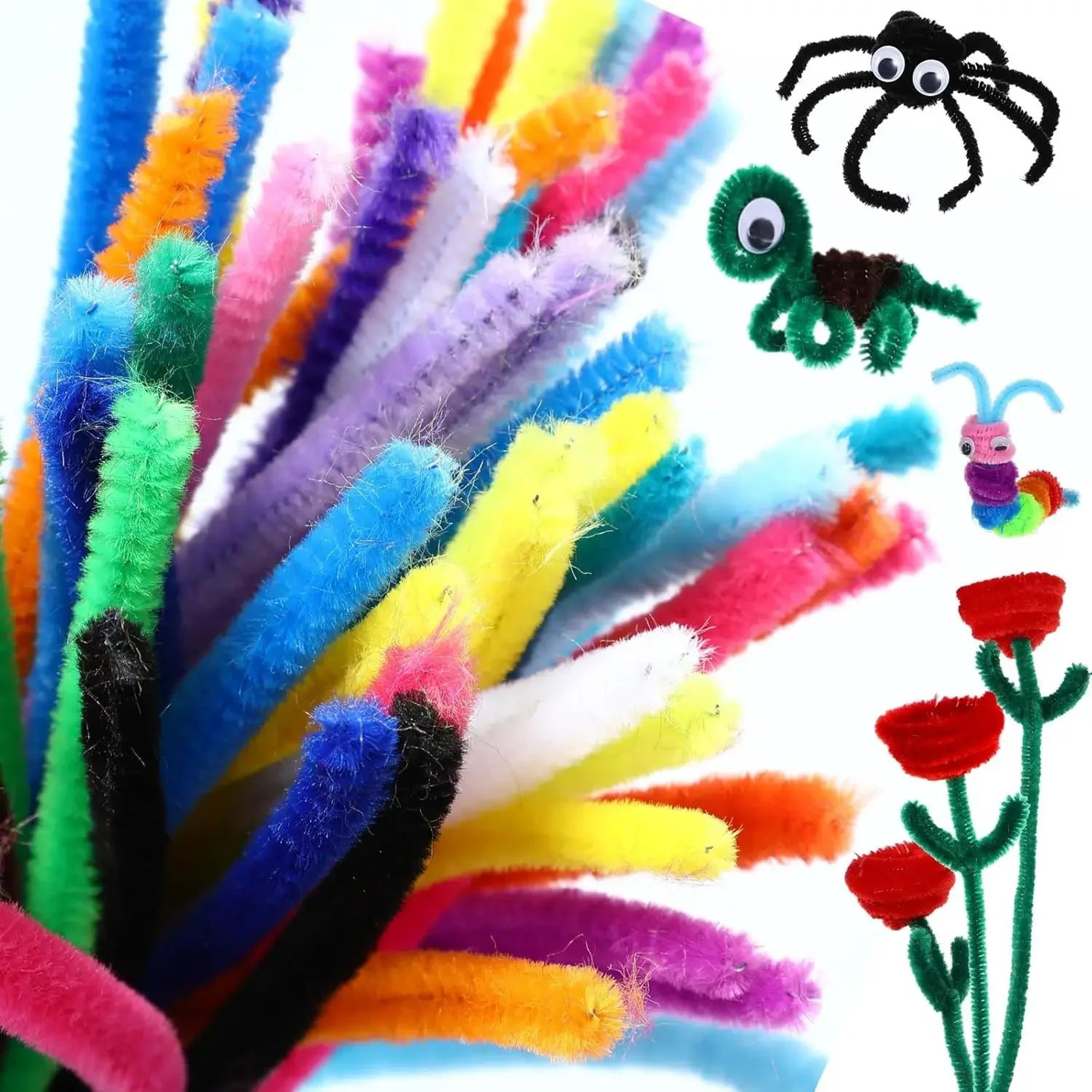 Colorful Chenille Stems Pipe Cleaners For Kids DIY Crafts 6