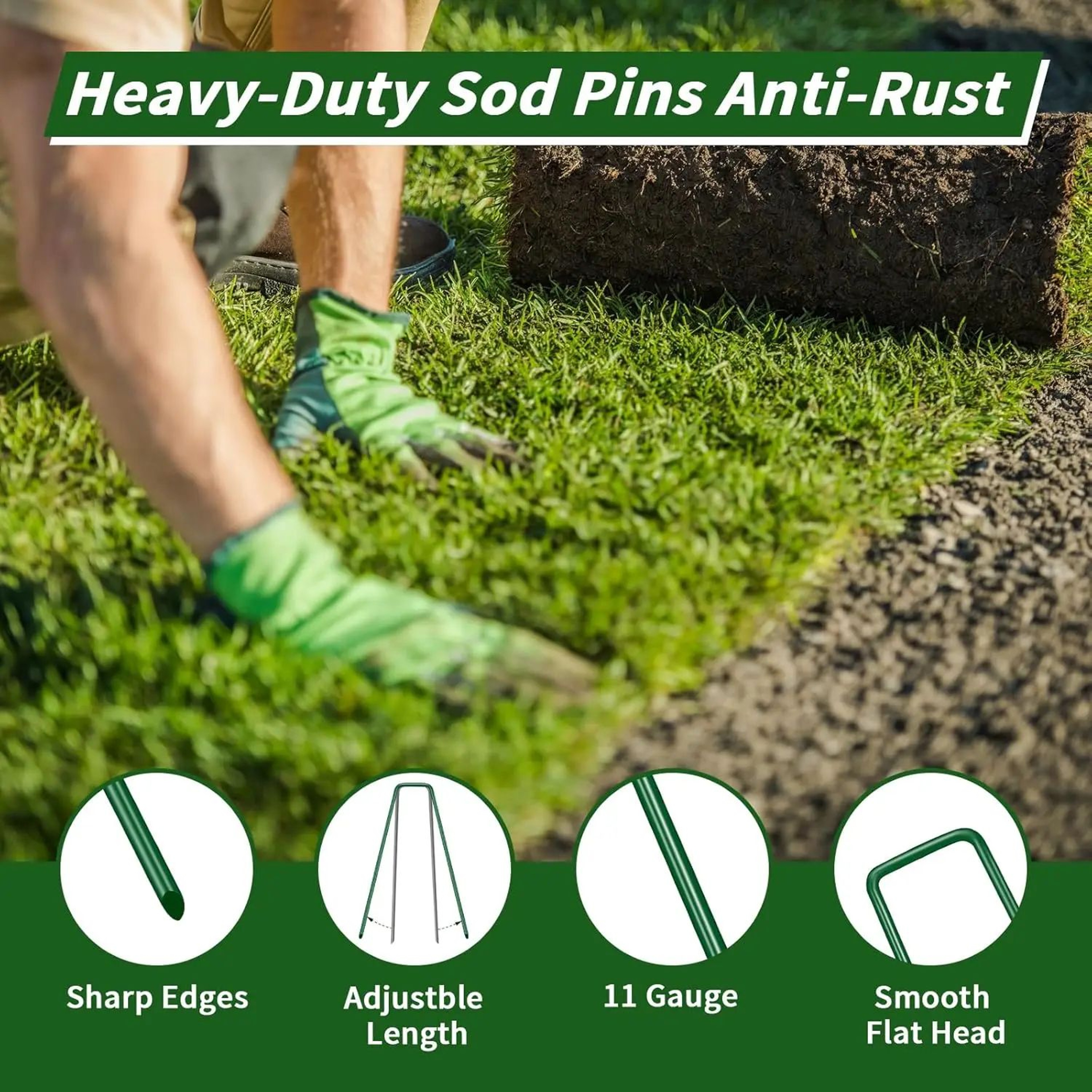 Heavy Duty U Shaped Garden Staples Landscape Ground Stakes 8
