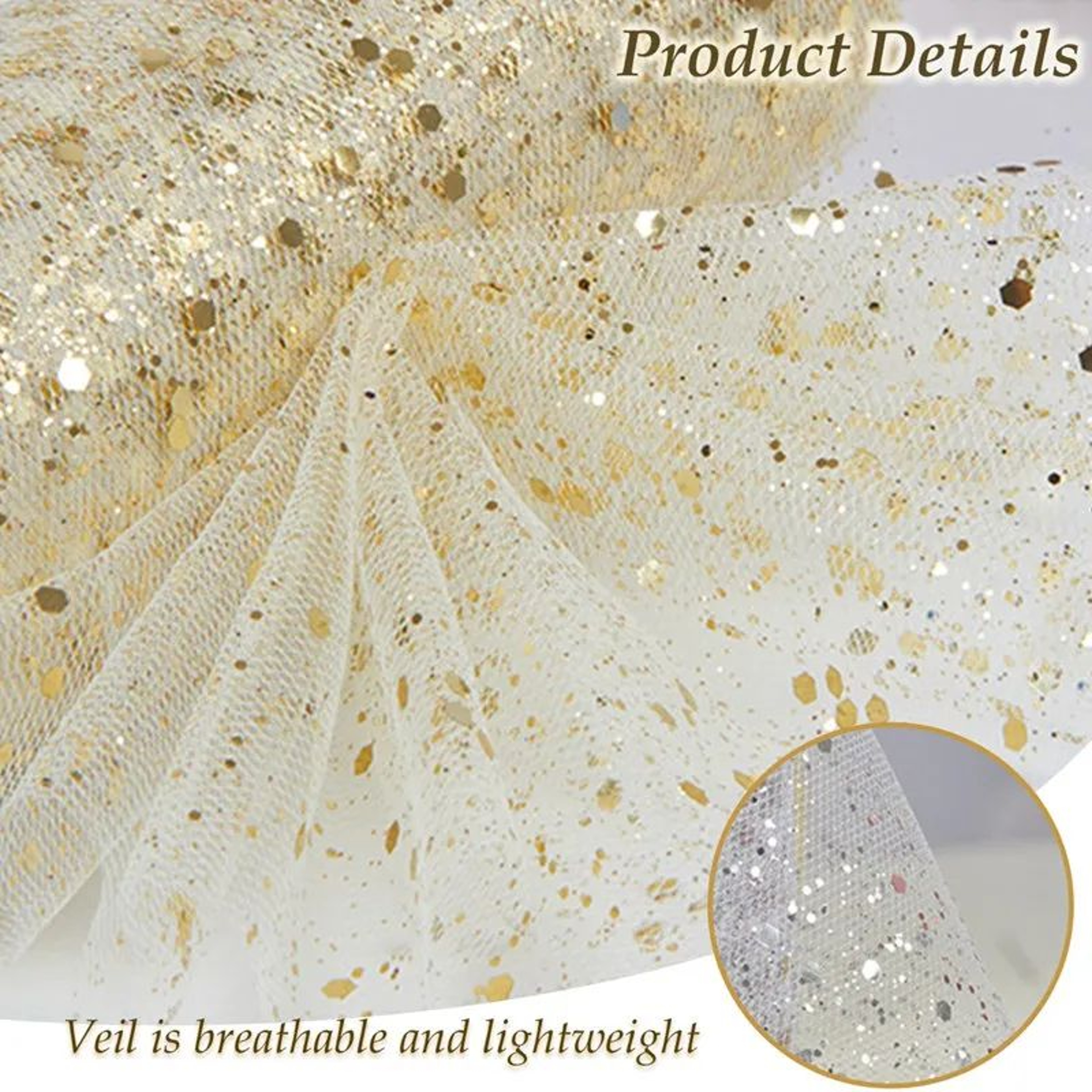 Laser Sequin Organza Tulle Roll For Wedding And Party Decor 1