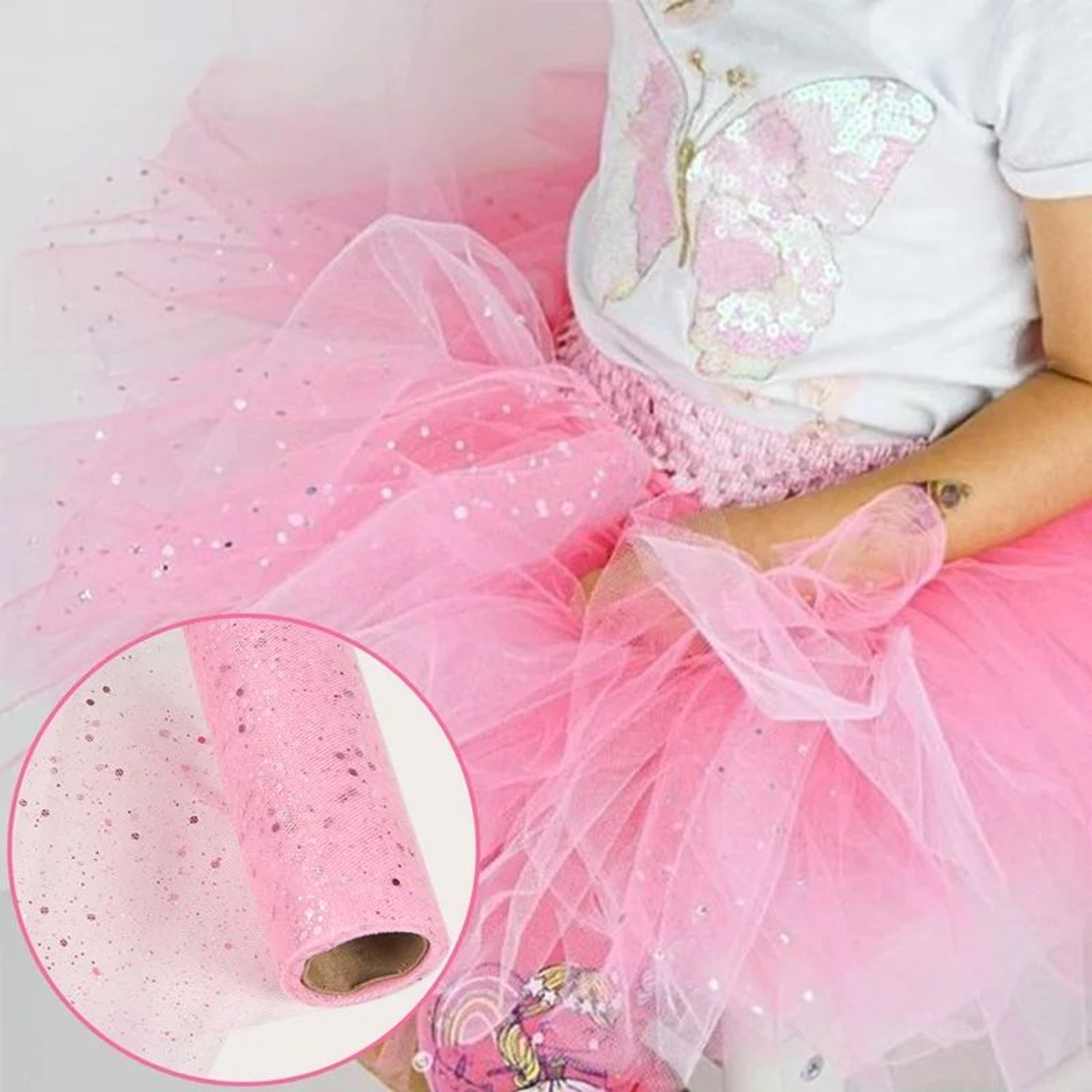 Laser Sequin Organza Tulle Roll For Wedding And Party Decor 6