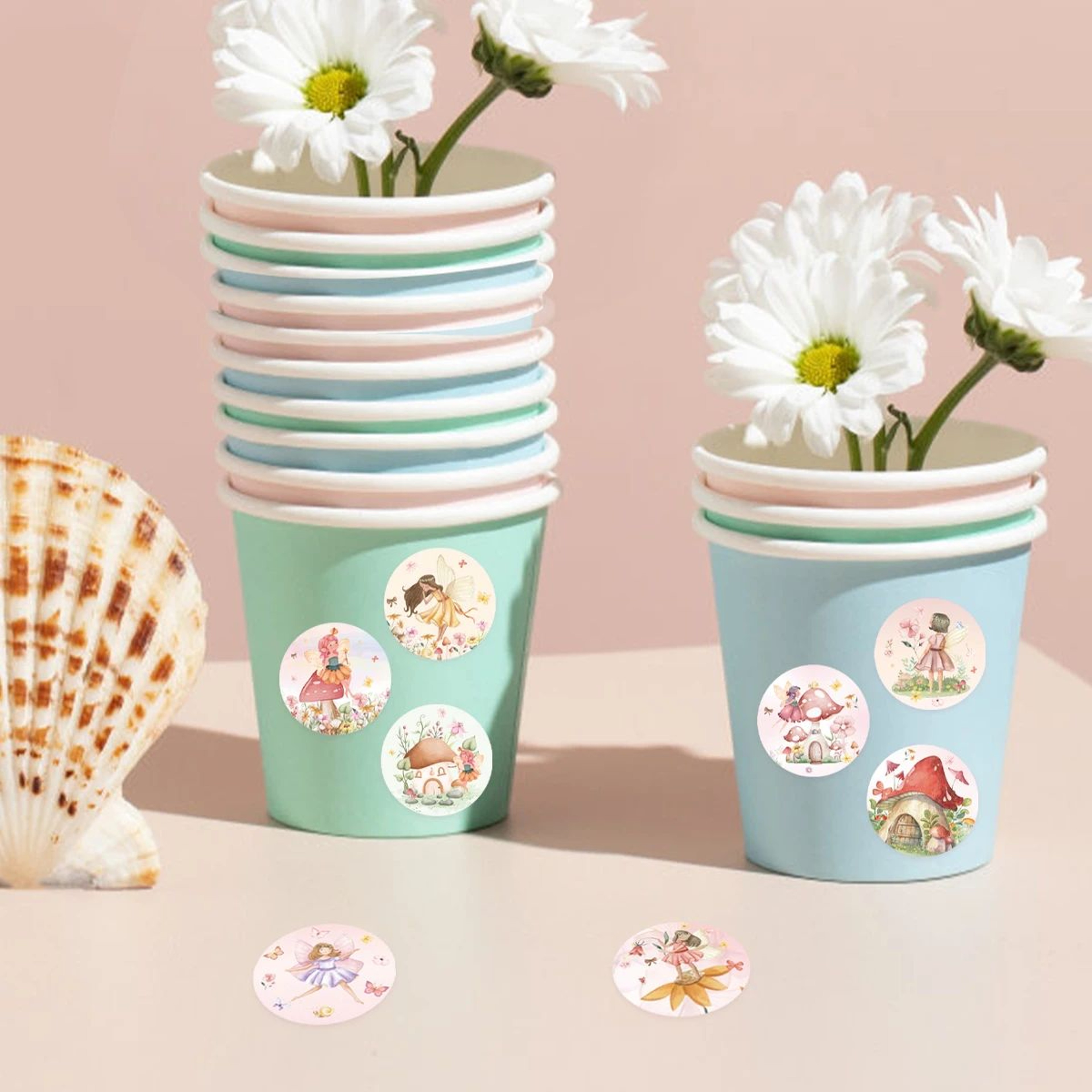 Fairy Theme Round Stickers Roll For Crafts And Party Favors 5