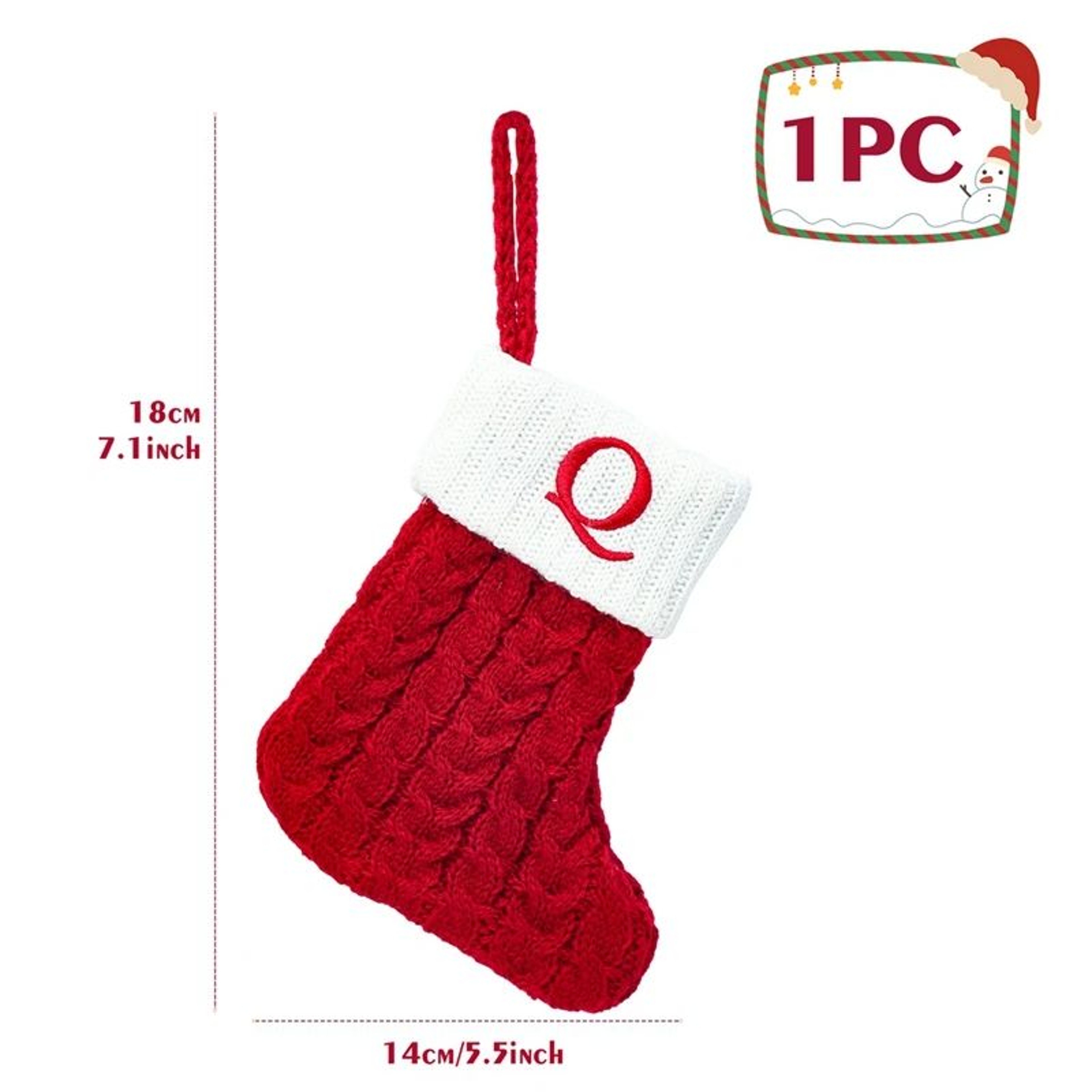 Personalized Christmas Knit Stocking With Snowflake Design 19