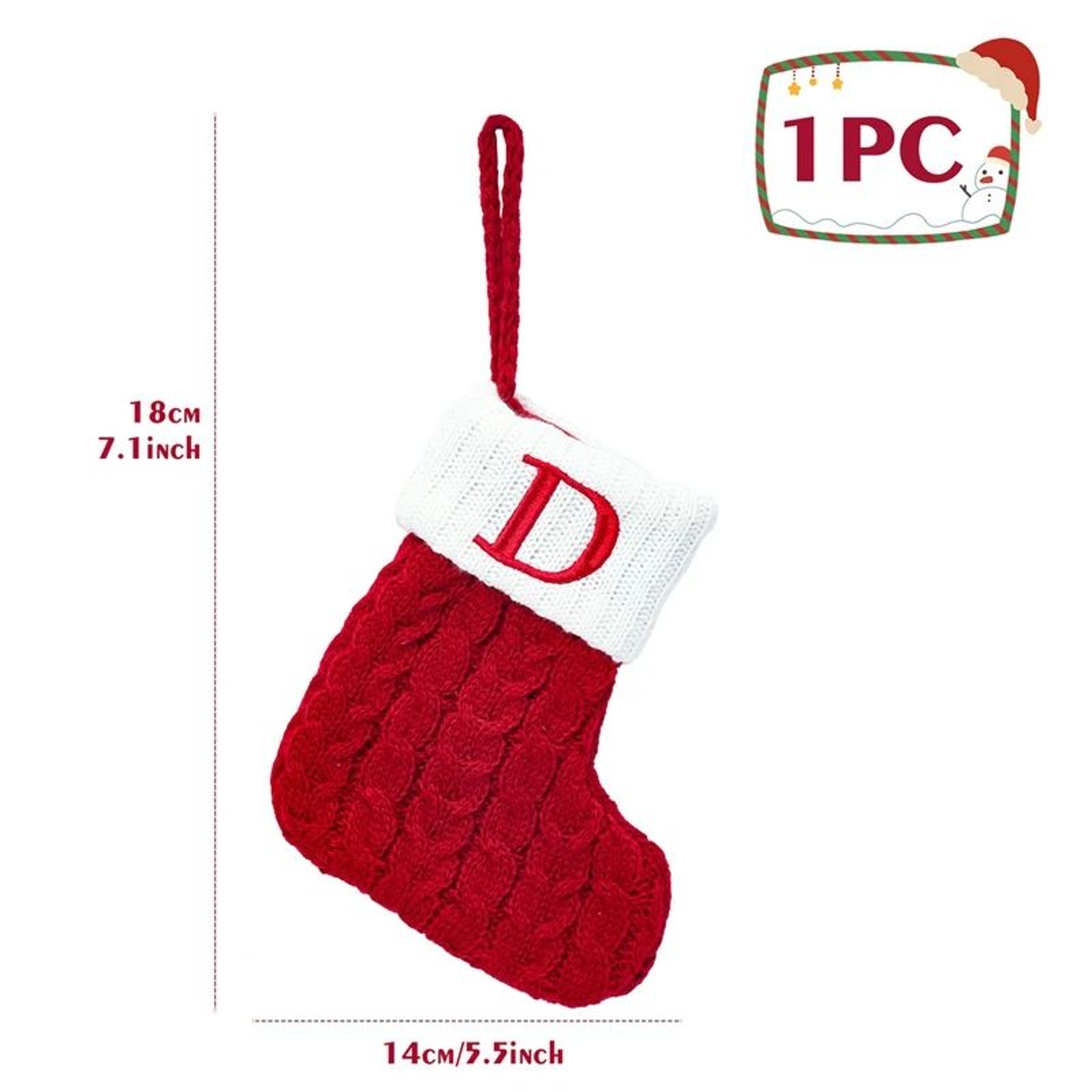 Personalized Christmas Knit Stocking With Snowflake Design 6