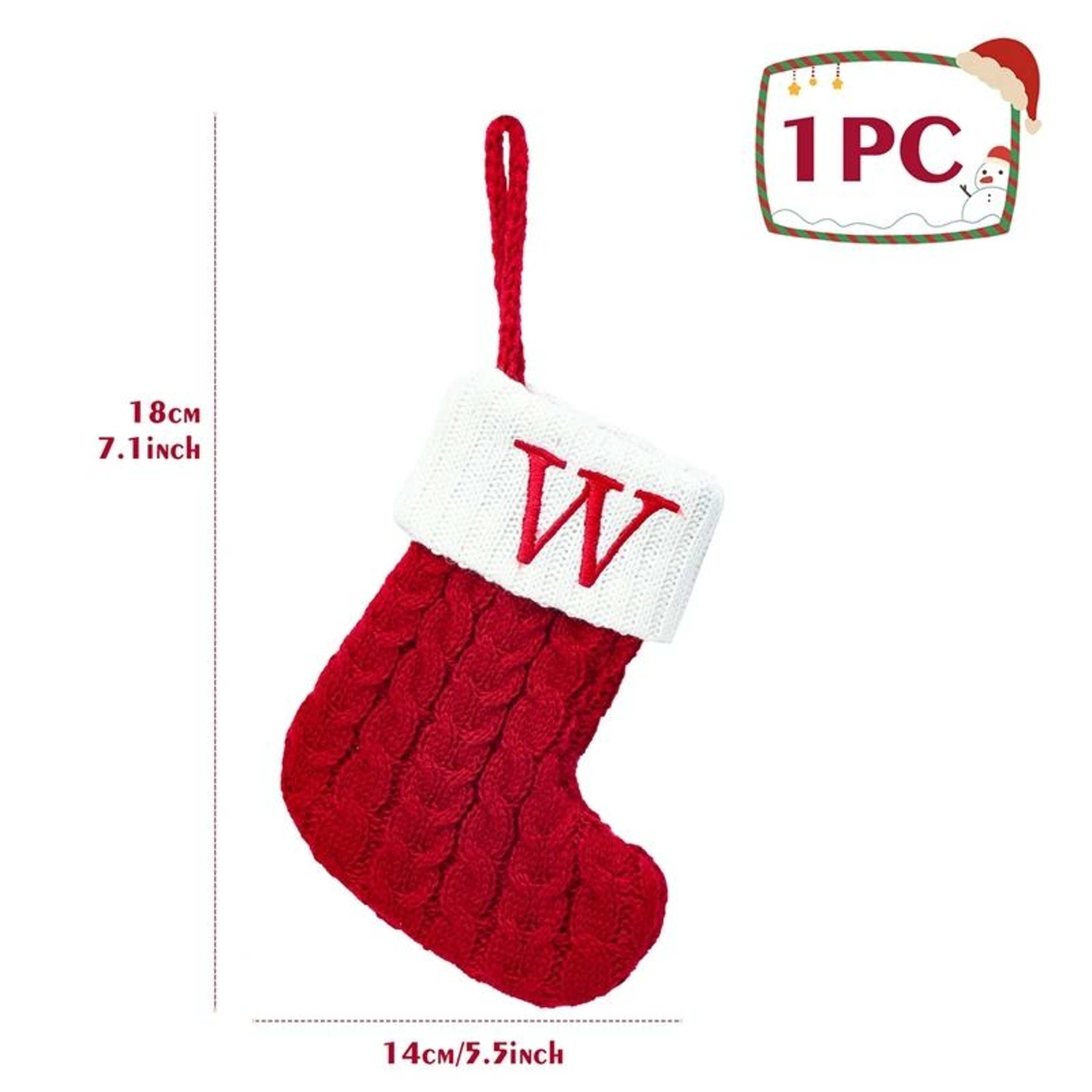 Personalized Christmas Knit Stocking With Snowflake Design 25