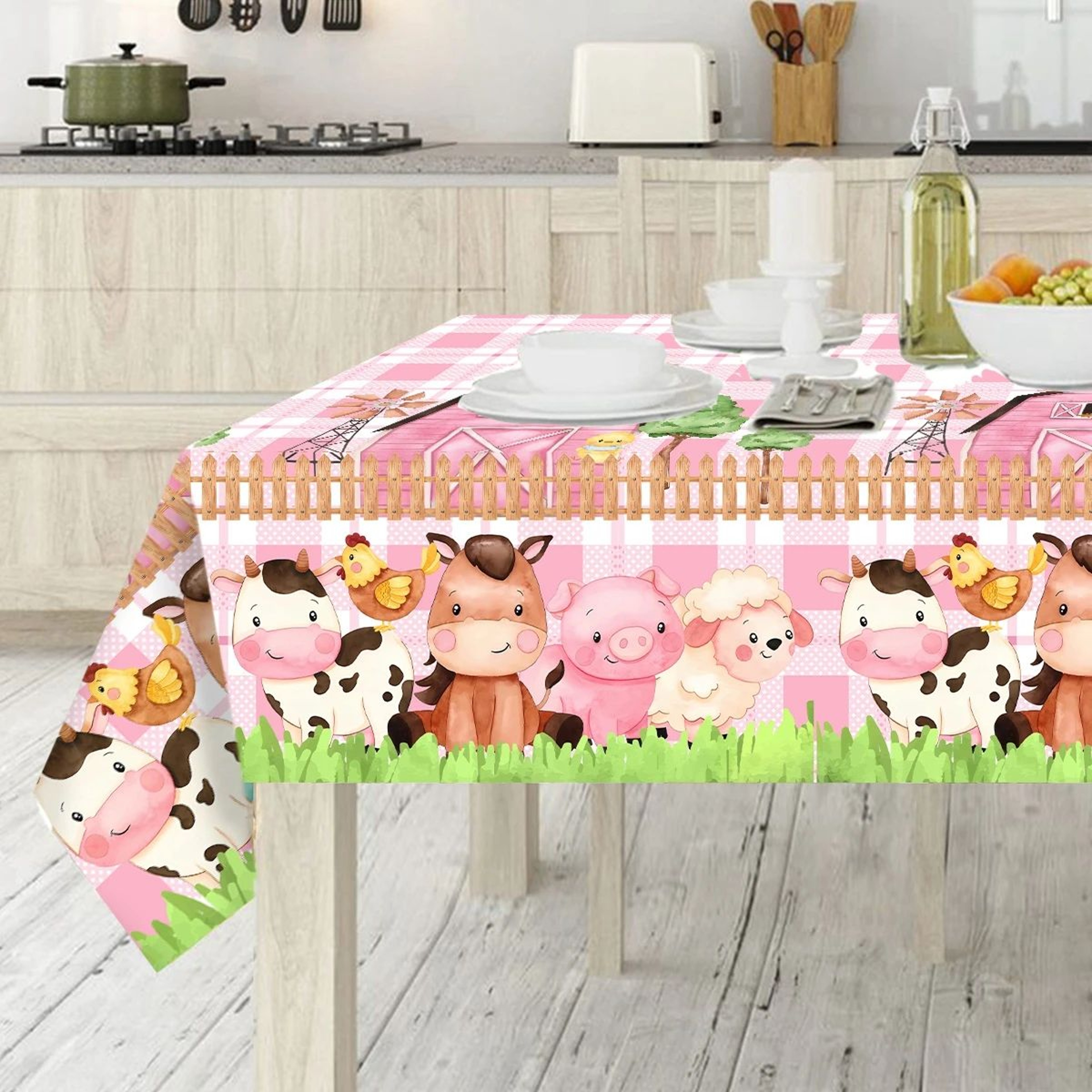 Farm Animal Party Tablecloth For Birthday And Baby Shower 0